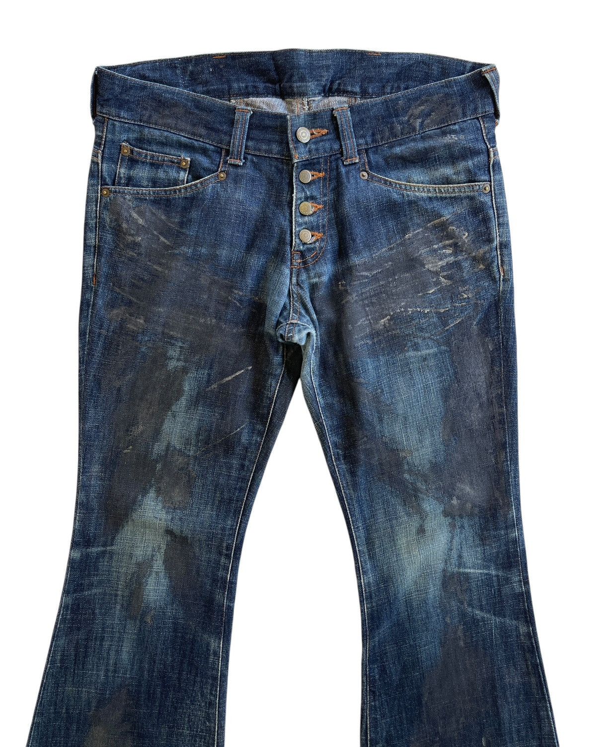 Tornado Mart Tornado Mart Flare Waxed Jeans Size US 33 - 4 Thumbnail