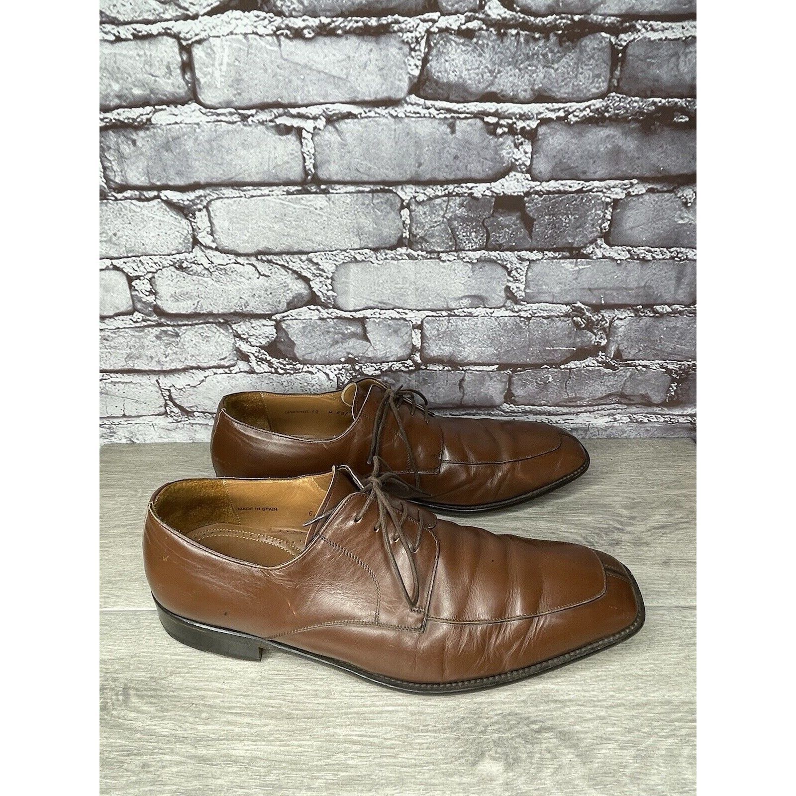 Mezlan Mezlan Carmichael Brown Leather LaceUp Oxfords Square Toe Dr Size US 12 / EU 45 - 18 Thumbnail