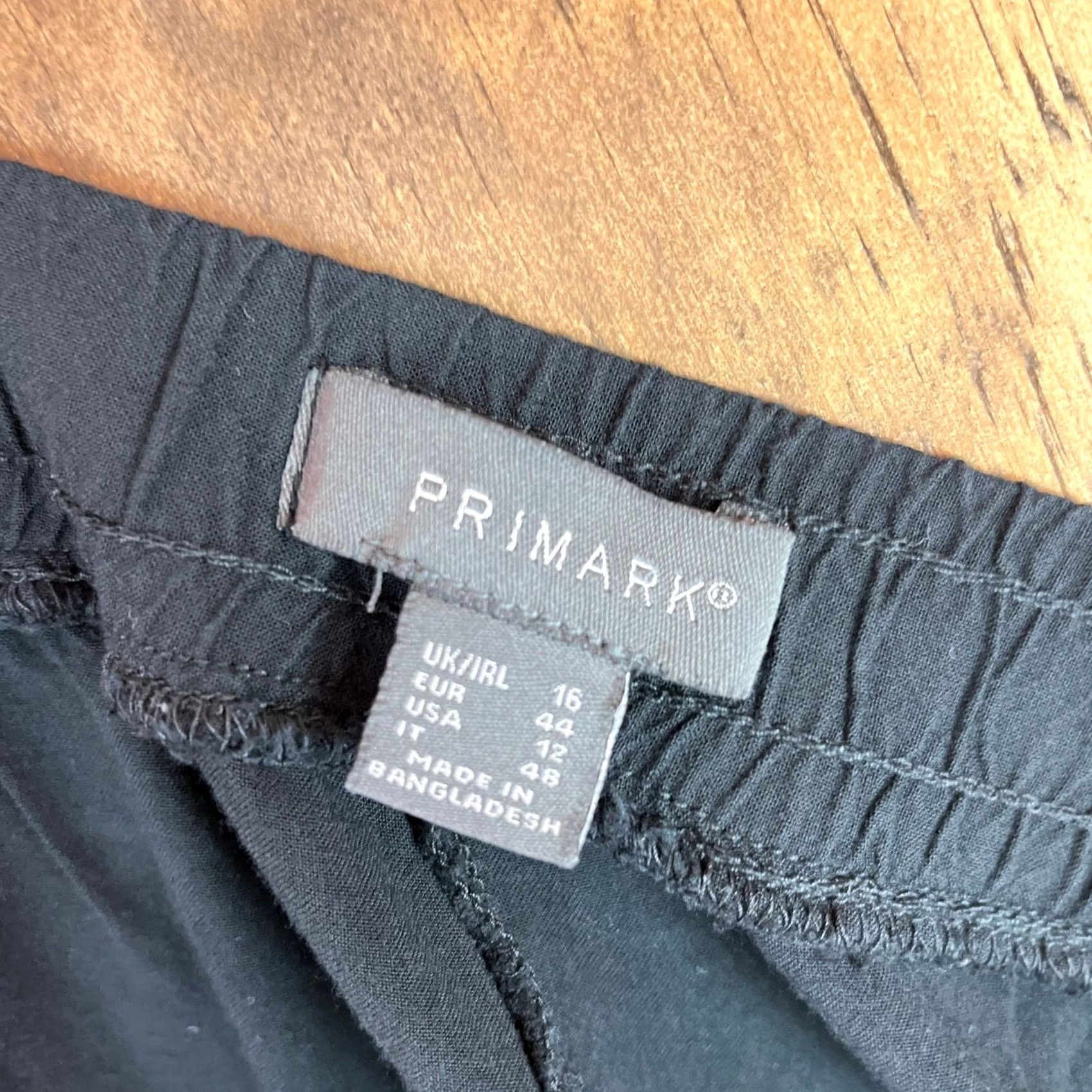 Primark Primark Womens Jogger Pants Black Pull On Lightweight Pockets Viscose 12 Size 24" / US 00 / IT 34 - 4 Thumbnail