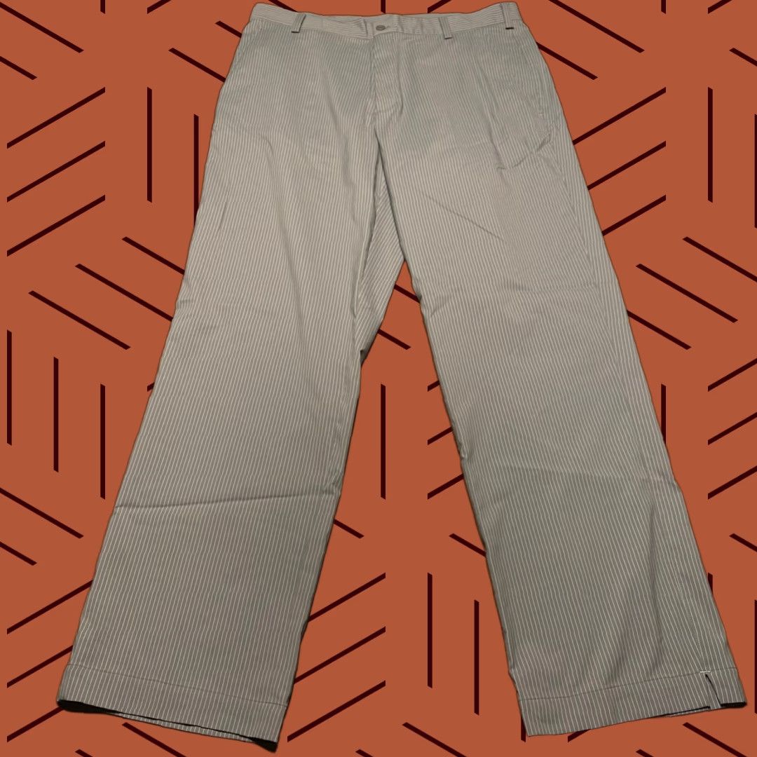 Nike Nike Pants Mens 34x32 Gray Striped Golf Straight Leg Fit Dry Casual Size US 34 / EU 50 - 1 Thumbnail