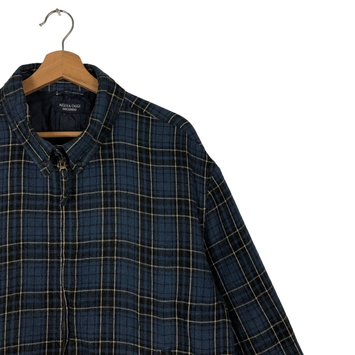 Japanese Brand 🔥90’s Vintage Flannel Jacket Media Oggi Tartan Design Size US L / EU 52-54 / 3 - 6 Thumbnail