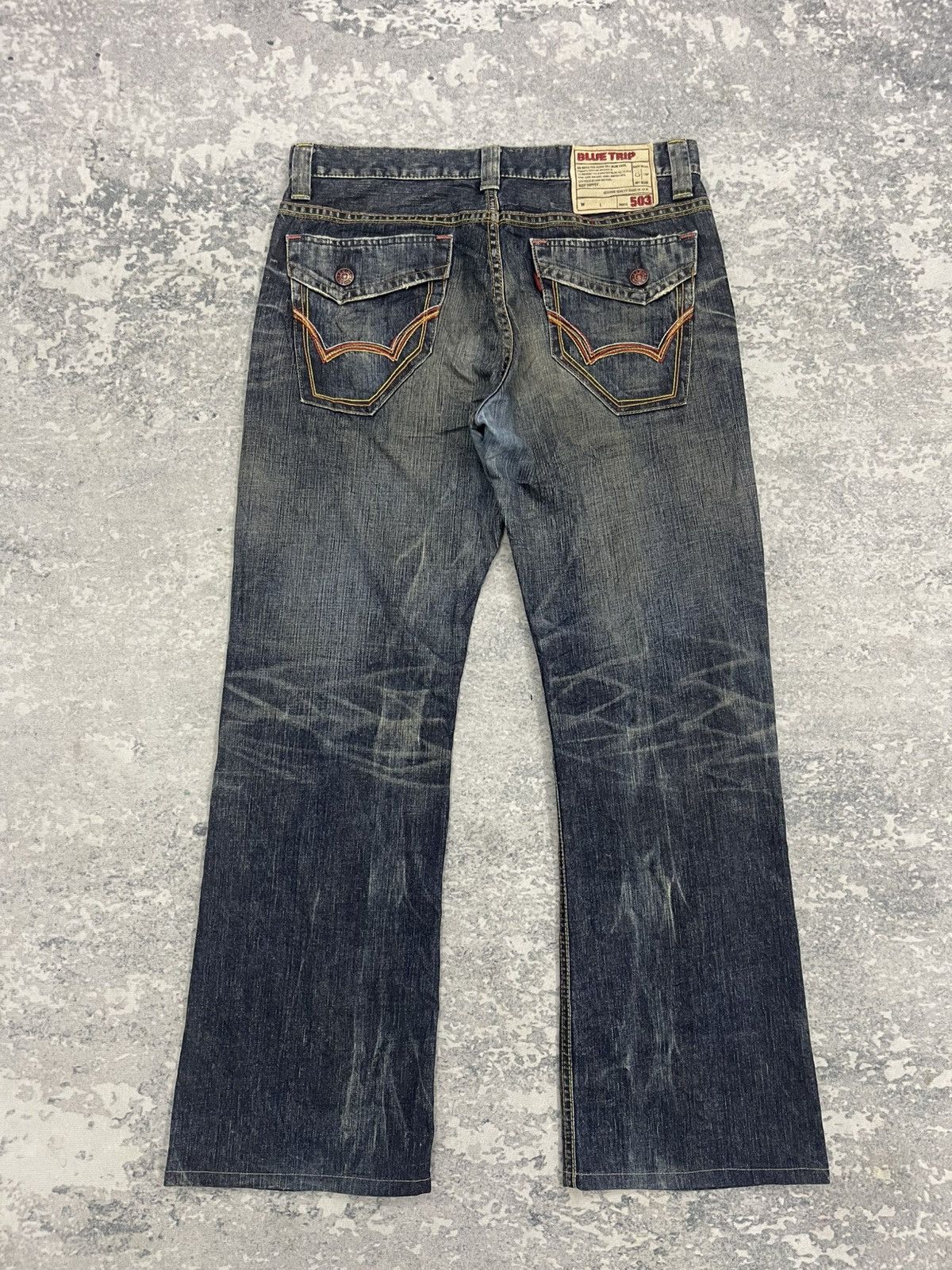 Edwin Flare Jeans Edwin 503 Blue Trip Boot Cut Low Rise Denim Size US 34 / EU 50 - 18 Thumbnail