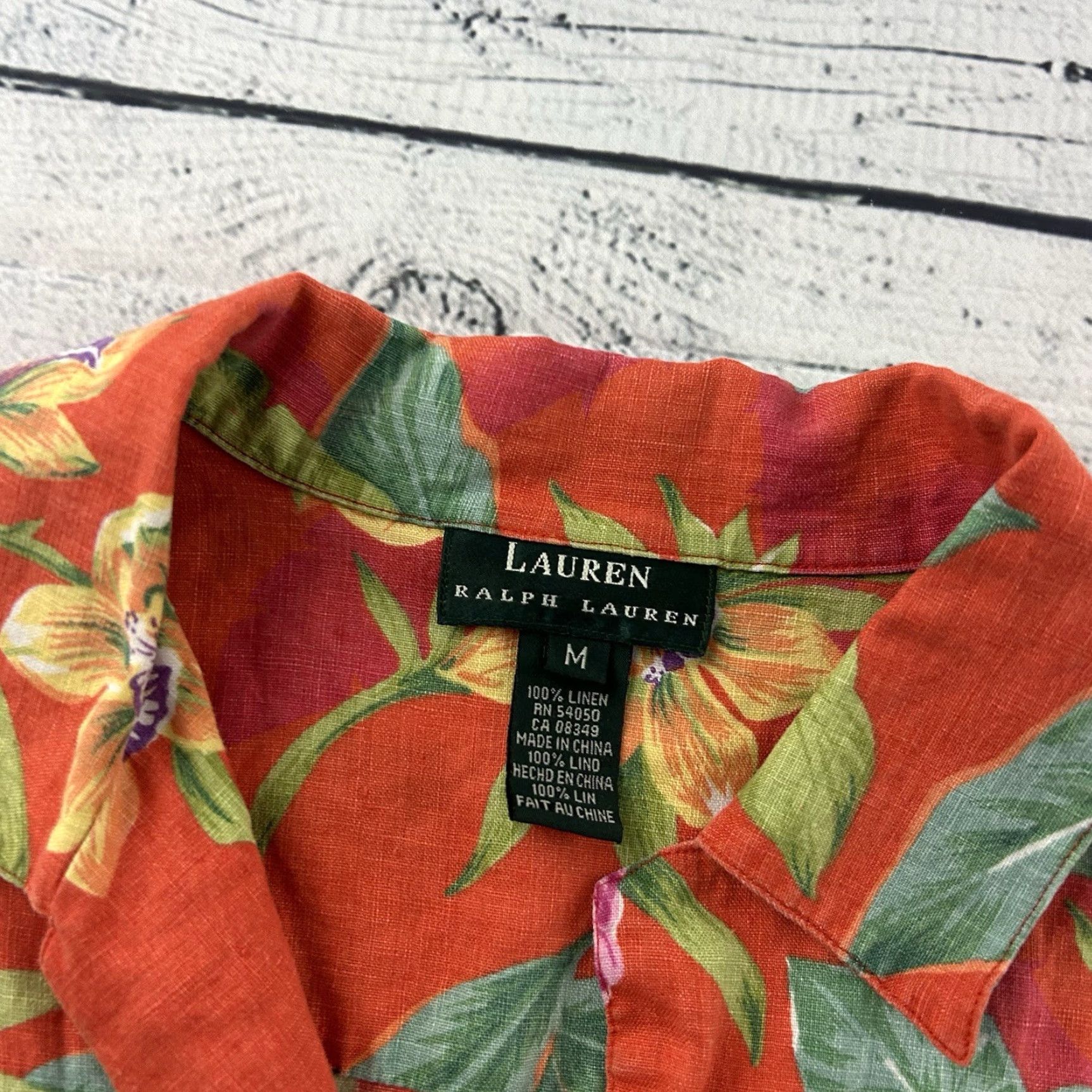 Ralph Lauren Lauren Ralph Lauren Floral Short Sleeve Button-Up Shirt Womens M Linen Multicolor Size M / US 6-8 / IT 42-44 - 2 Thumbnail