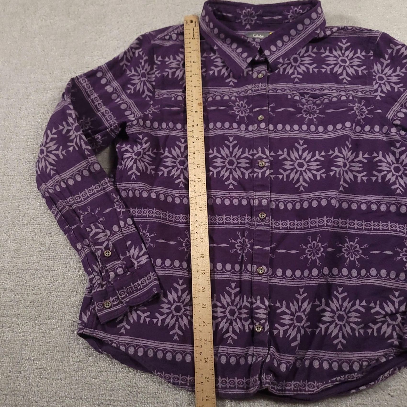 Vintage Cabela's Shirt Mens L Purple Snowflake Fleece Button-Up Winter Pattern Outdoors Size US L / EU 52-54 / 3 - 5 Thumbnail