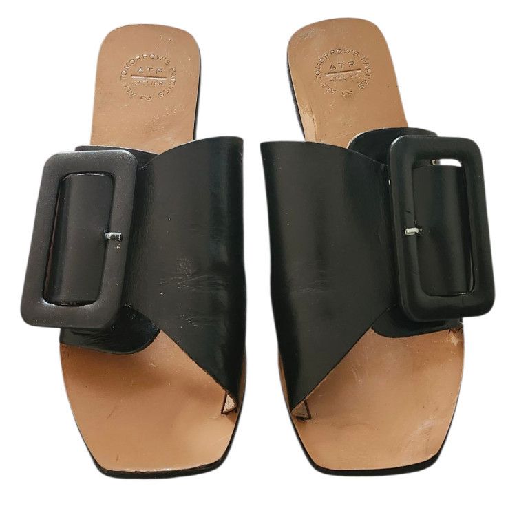 ATP Atelier ATP ATELIER Women's Ceci flat Sandals Black Size US 7.5 / IT 37.5 - 2 Thumbnail