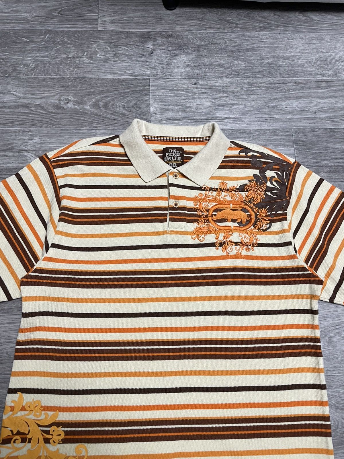 Ecko Unltd. Vintage Ecko Unltd Striped Retro Polo Shirt Hip Hop 90s Size US XL / EU 56 / 4 - 2 Thumbnail