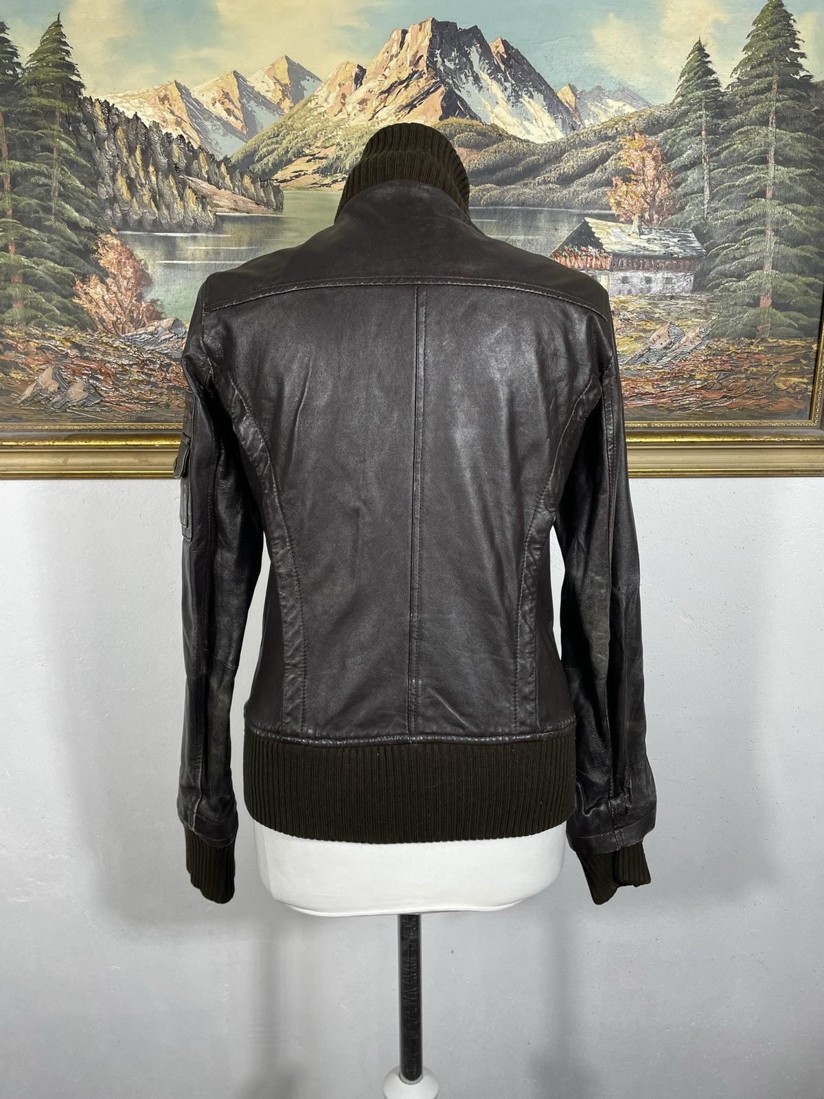 Vintage Brown Retro 90s Genuine Real Leater Bomber Punk Rock Cyber Size S / US 4 / IT 40 - 4 Thumbnail