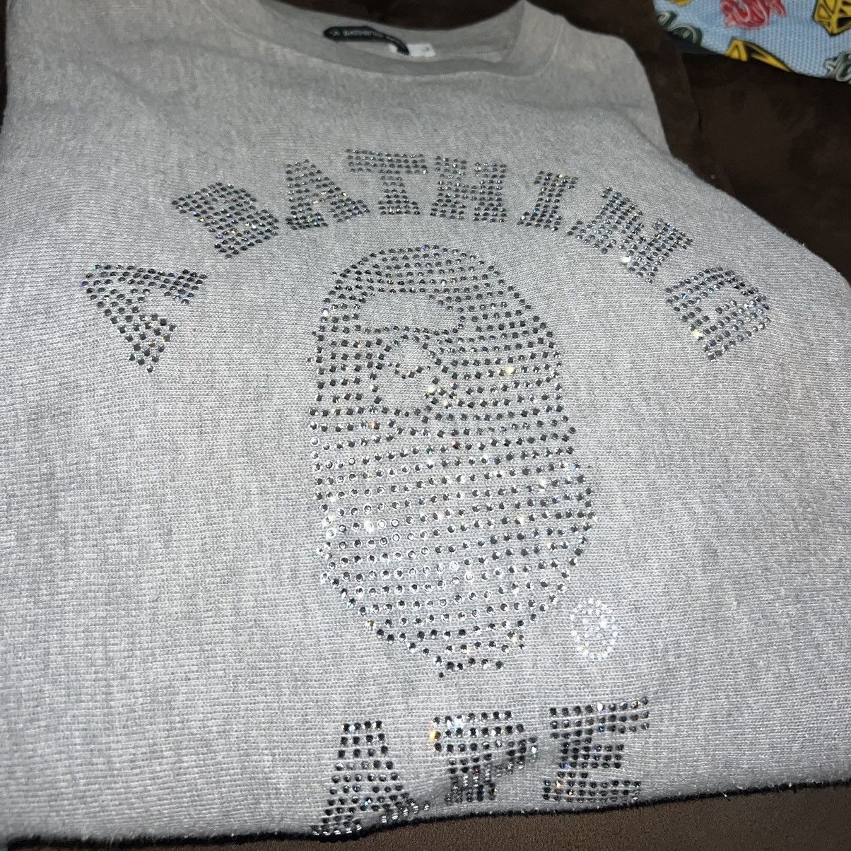 Bape × Nigo × Swarovski A/W 2006 A Bathing Ape Bapexclusive College Logo Sweatshirt Size US L / EU 52-54 / 3 - 1 Thumbnail