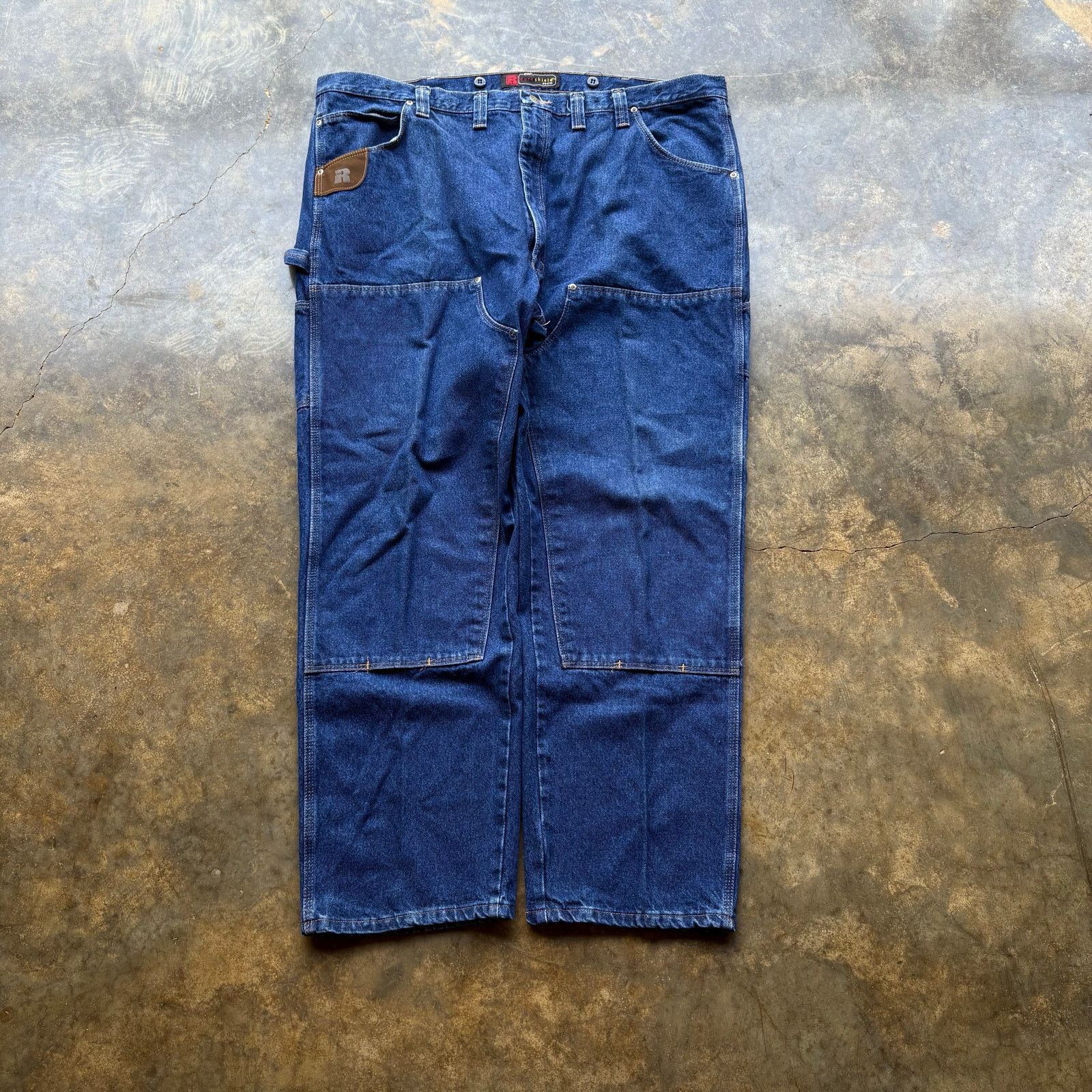 Wrangler Vintage Baggy Y2K Carhartt Style Double Knee Blue Jeans Size US 34 / EU 50 - 2 Thumbnail