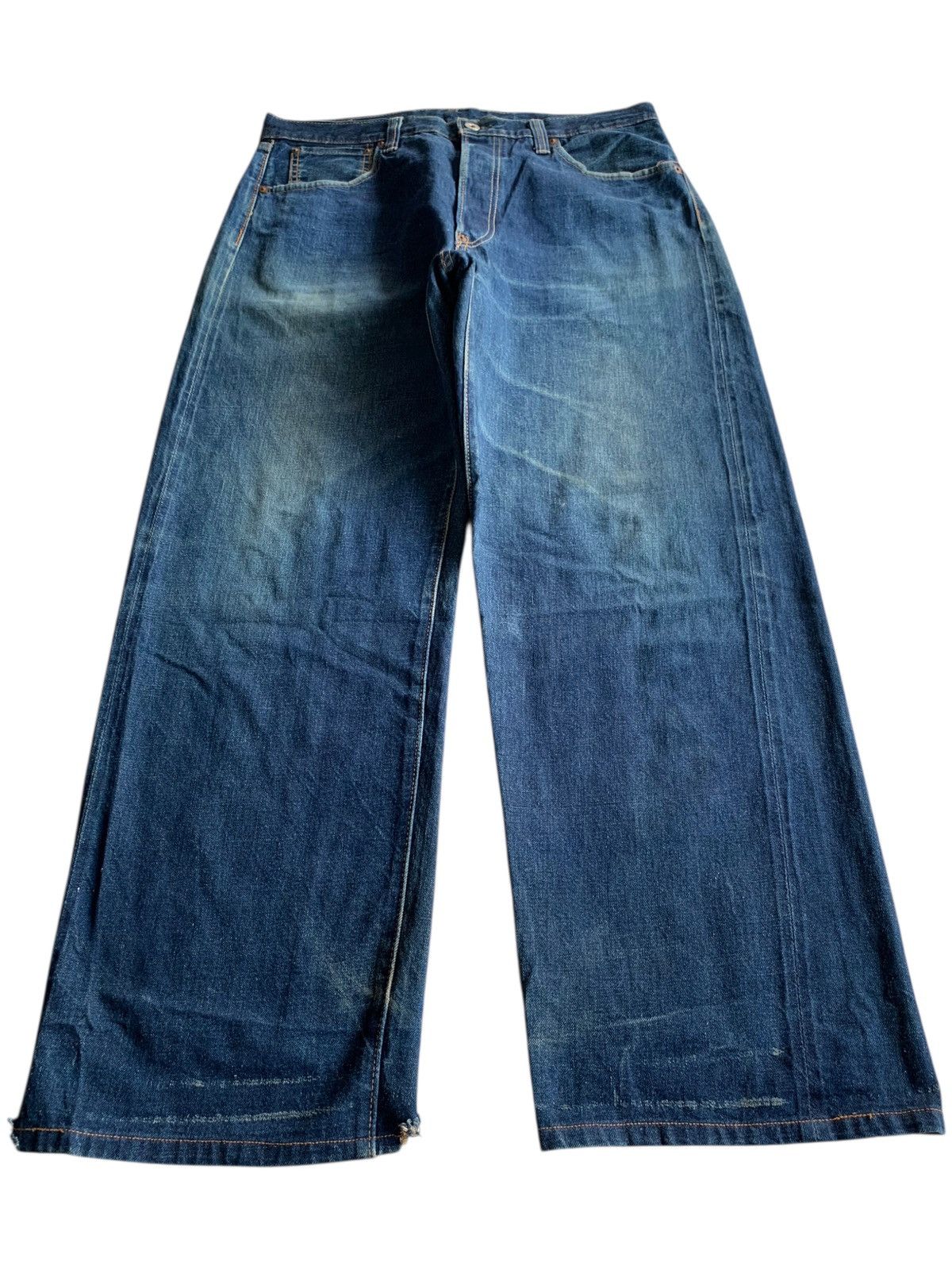 Sugar Cane VINTAGE SUGAR CANE SELVEDGE BUCKLE BACK BAGGY JAPANESE DENIM Size US 34 / EU 50 - 4 Thumbnail
