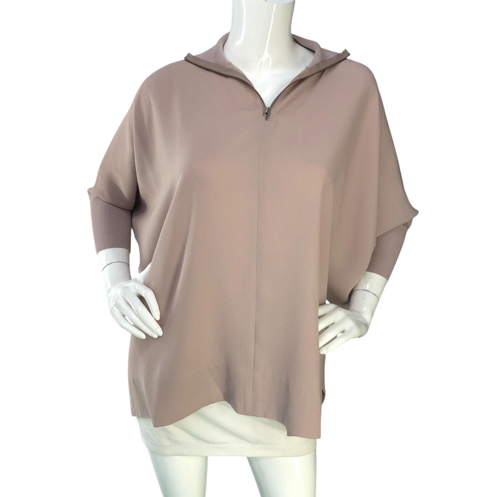 Aritzia Babaton Pullover M Pink Half Zip Short Sleeve *TINY FLAW Size M / US 6-8 / IT 42-44 - 12 Thumbnail
