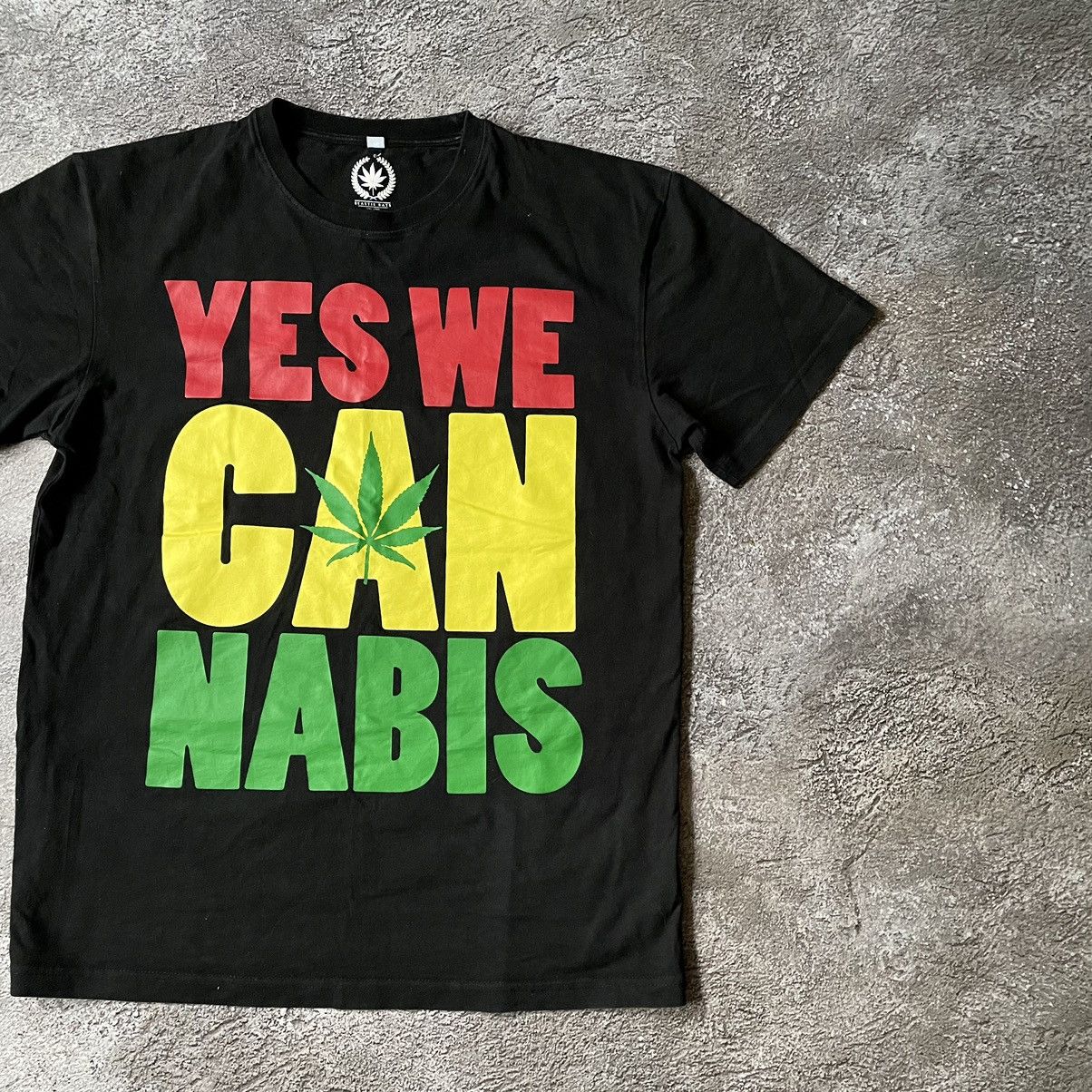Vintage Vintage Y2K Graphic Tee Cannabis Print Faded Black Punk L Size US L / EU 52-54 / 3 - 2 Thumbnail