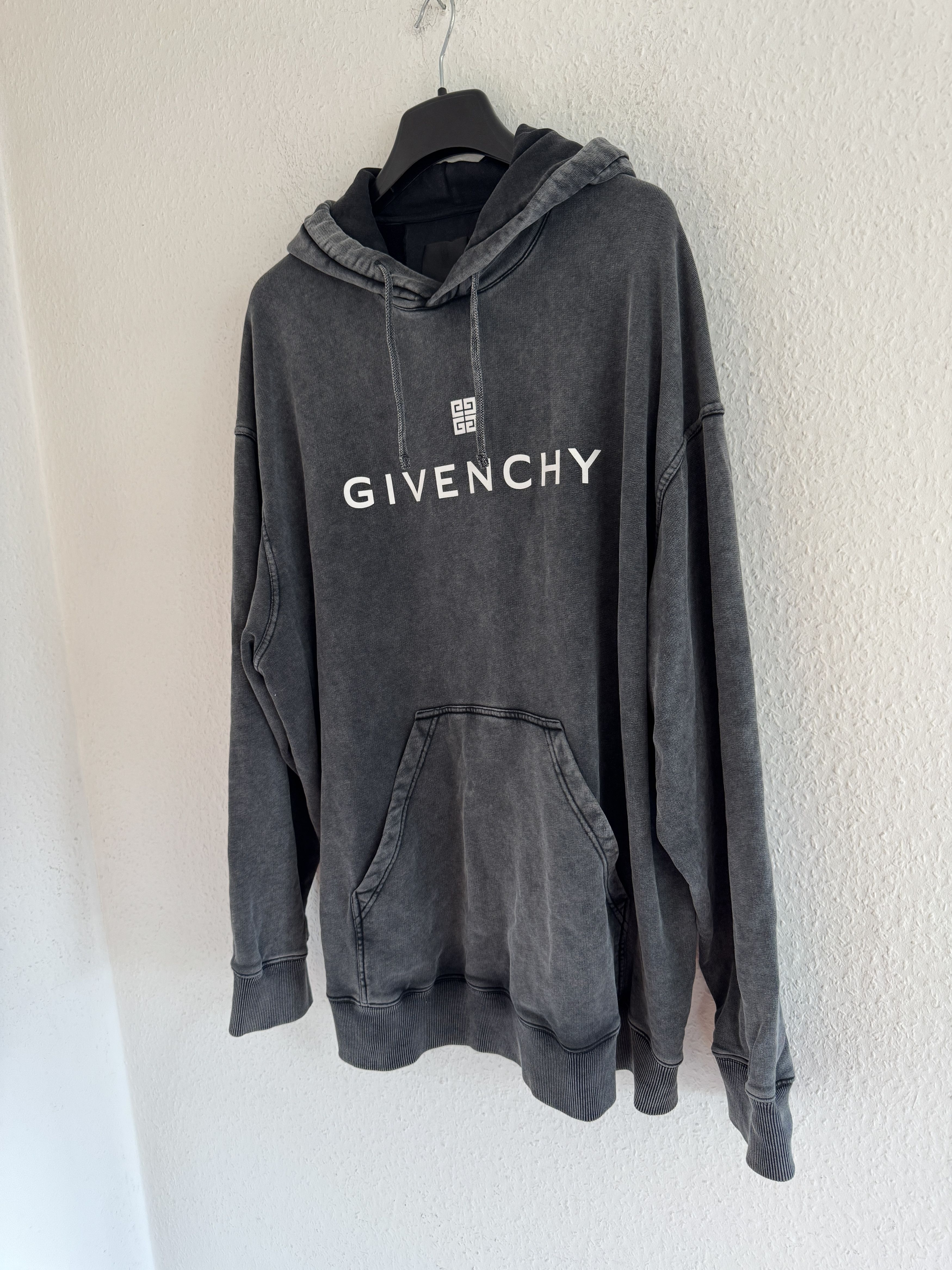 Givenchy SAMPLE Oversized washed black logo hoodie Size US XL / EU 56 / 4 - 2 Thumbnail