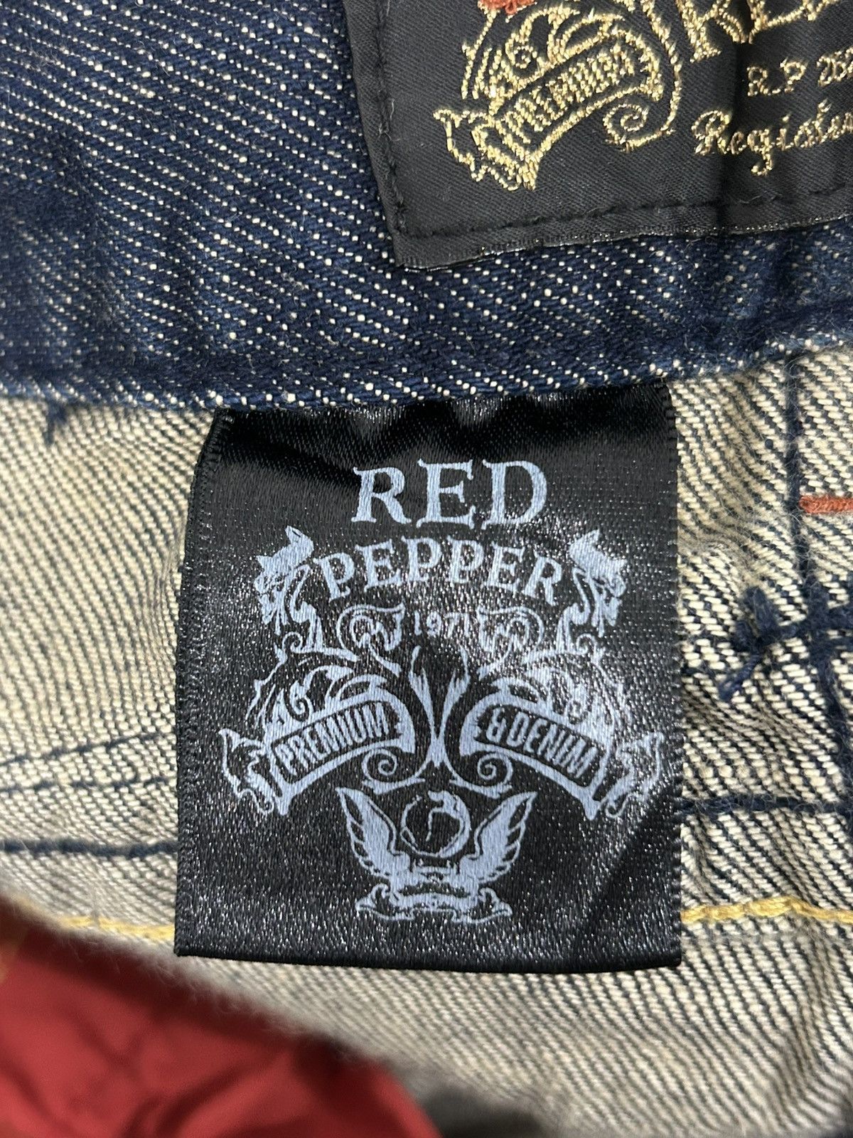 Hysteric Glamour Flare Red Pepper Japan Jean Patches Distressed Embroidery Size US 30 / EU 46 - 19 Thumbnail