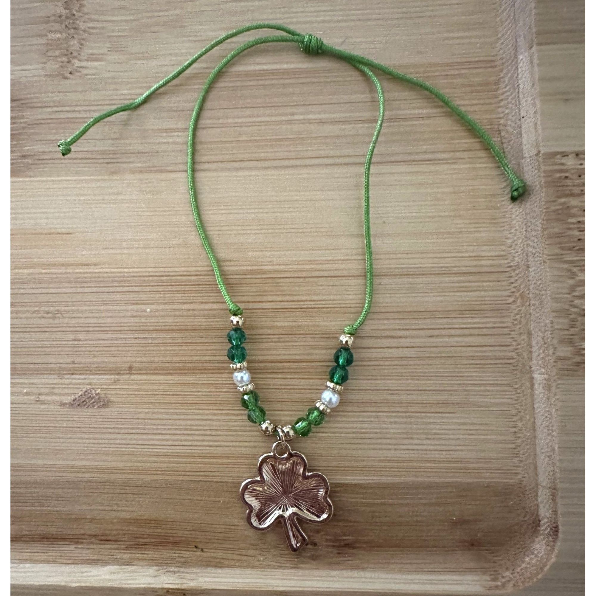 Handmade St Patricks Day Shamrock Knotted String Beaded Bracelet Ankl Size ONE SIZE - 12 Thumbnail