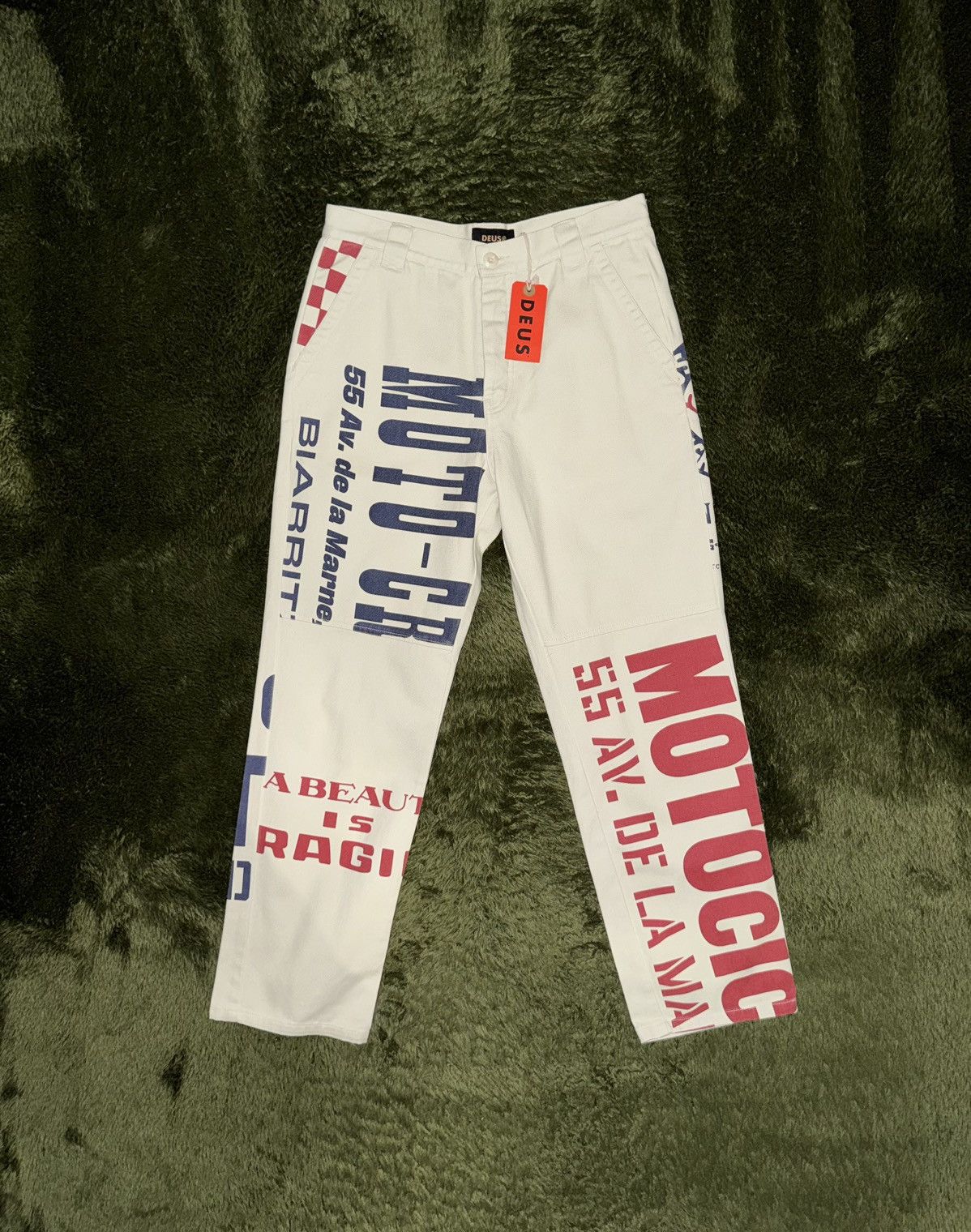 Deus Ex Machina [32] Deus Ex Machina Fragile Print Cotton Work Pants Ivory Size US 32 / EU 48 - 1 Thumbnail