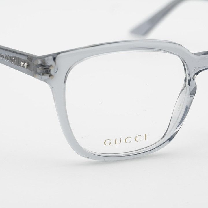 Gucci Gucci GG2132O 011 Eyeglasses Shiny Grey 55mm Square Frame Size ONE SIZE - 5 Thumbnail
