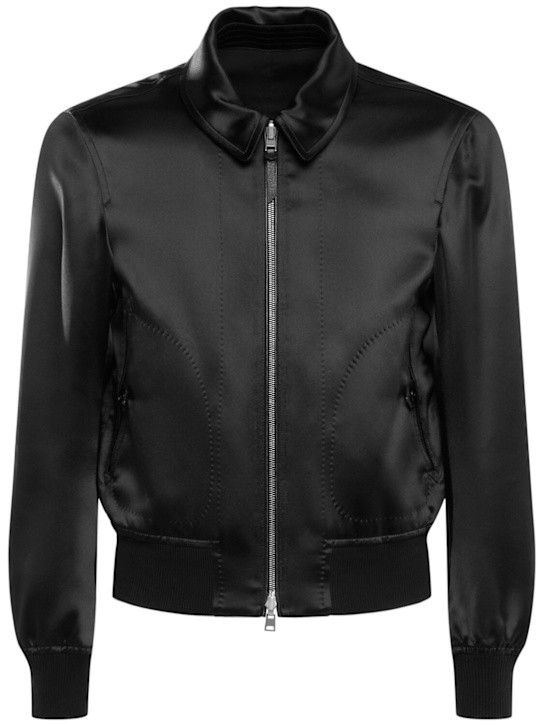 Tom Ford o1w1db10925 Silk Satin Reversible Jacket in Black Size US M / EU 48-50 / 2 - 2 Thumbnail