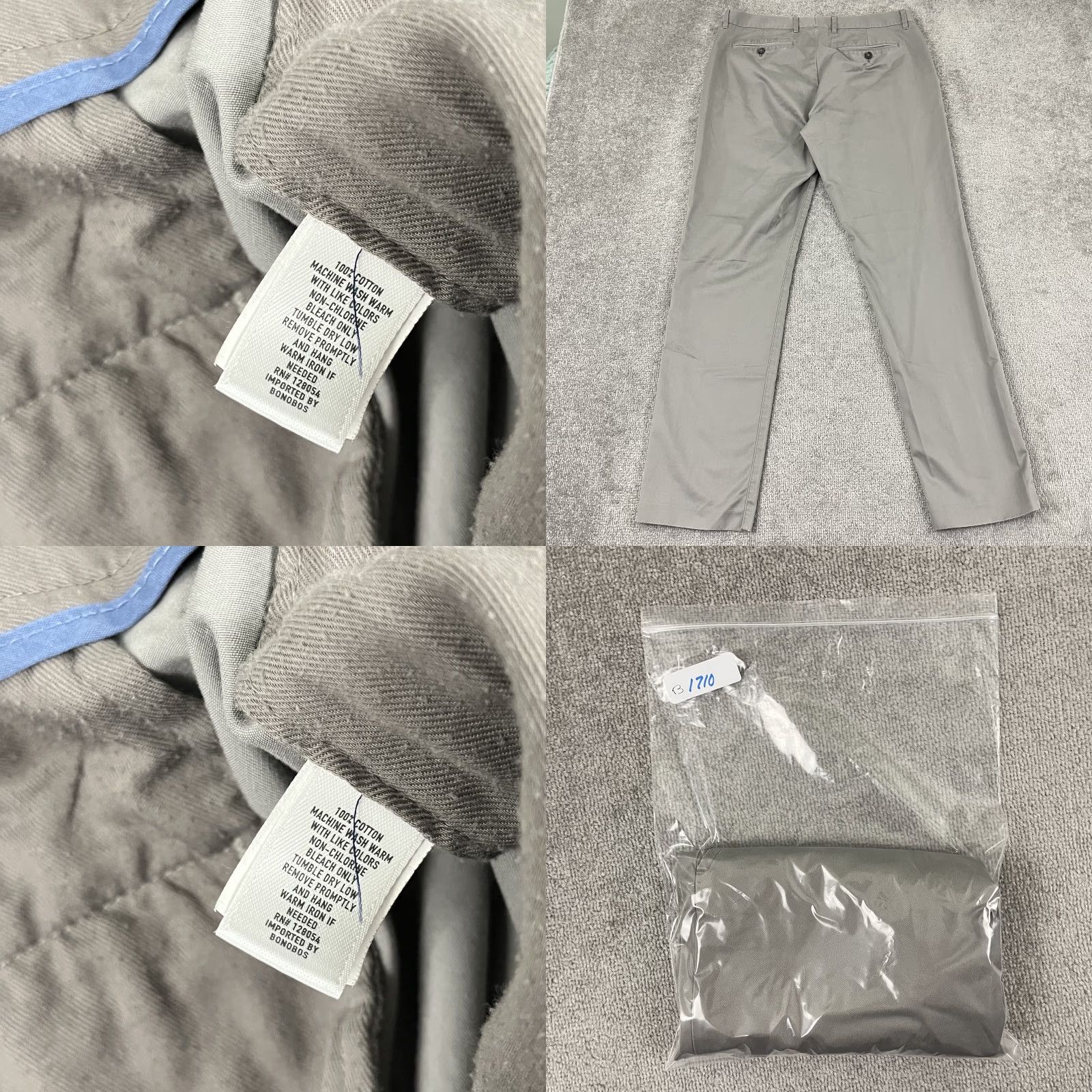 Bonobos Bonobos Friday Pants Men 33 x 32 Athletic Fit Gray Workwear Office Slacks Casual Size US 33 - 8 Thumbnail