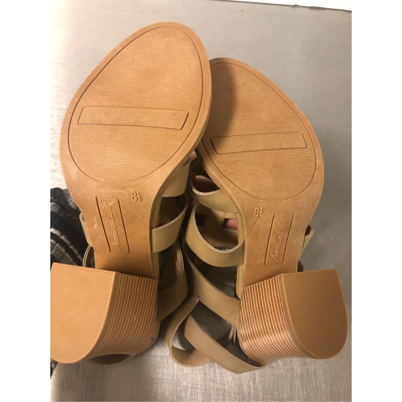 American Eagle Outfitters American Eagle Women’s Tan Open Toe Strappy Heels with Buckle Size 8.5 NWT Size US 8.5 / IT 38.5 - 7 Thumbnail