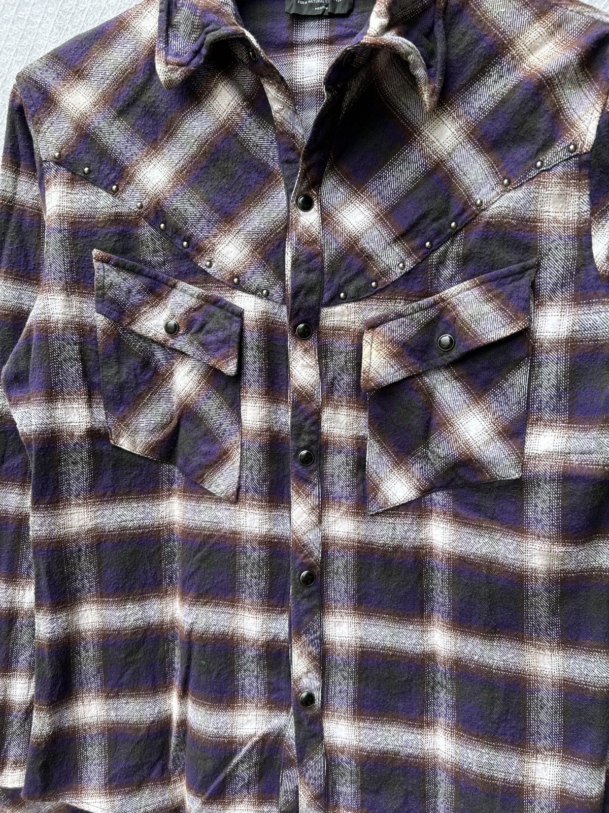 20471120 × Japanese Brand Japanese poem pink rose studded flannel shirt Size US M / EU 48-50 / 2 - 5 Thumbnail