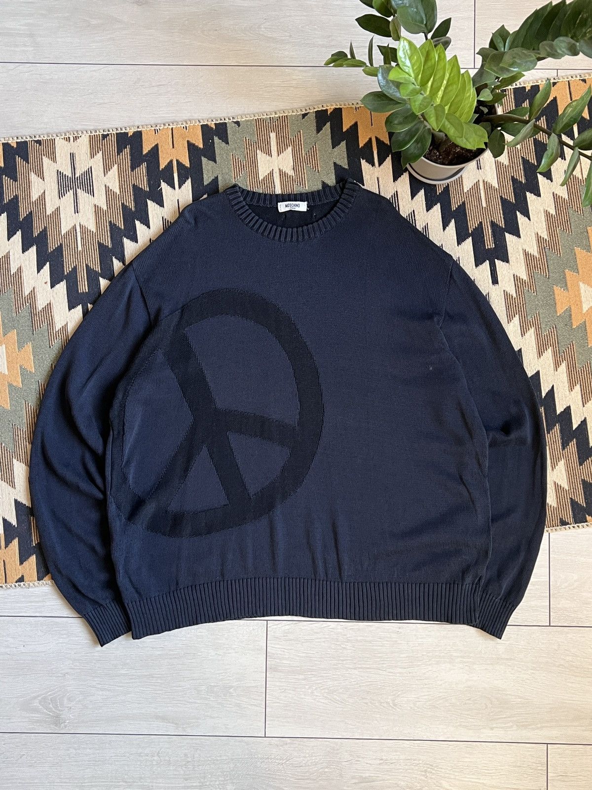 Moschino Moschino Jeans Big Logo Crewneck Knit Sweater Size US XXL / EU 58 / 5 - 1 Thumbnail