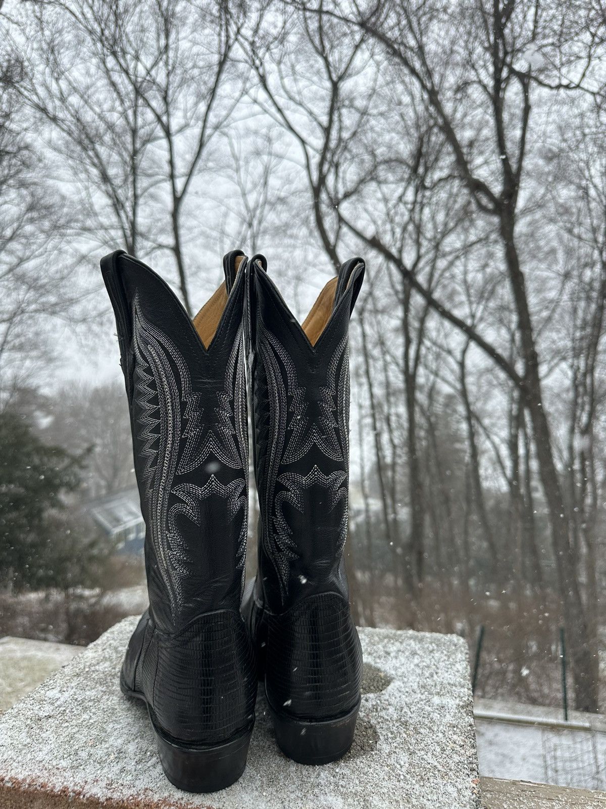 Vintage Leather Cowboy Boots Ferrini Italy Made In Mexico