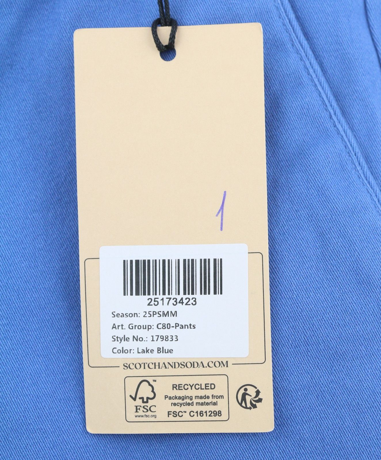 Scotch & Soda THE DRIFT W31/L32 Blue Tapered Stretch Trousers 88602 Size US 31 - 8 Thumbnail
