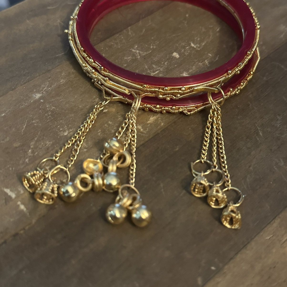 Other Red and gold Hindu Kajari bangle bracelets Size ONE SIZE - 4 Thumbnail