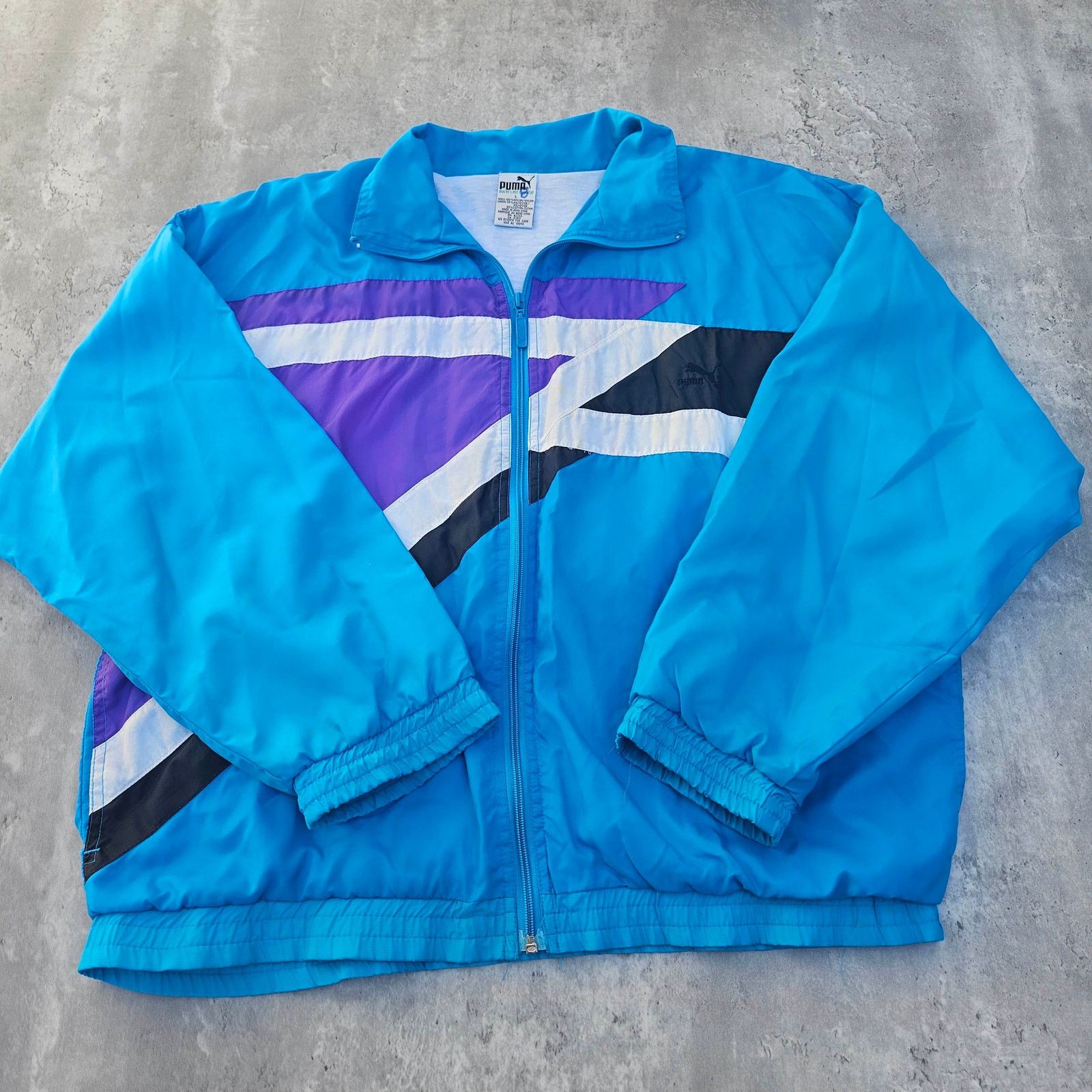Puma Vintage Puma Jacket Windbreaker Size Large Blue Size US L / EU 52-54 / 3 - 1 Thumbnail