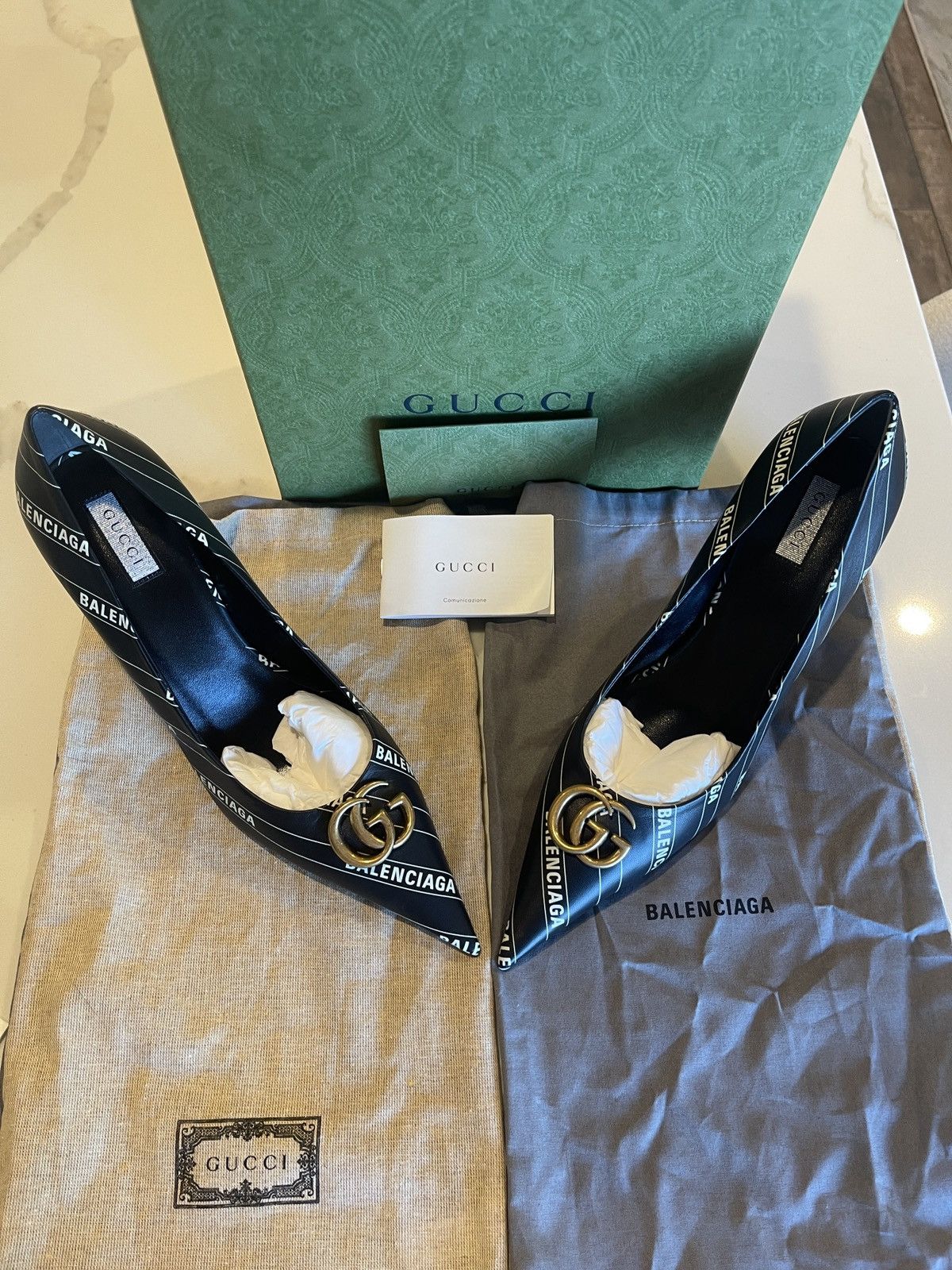 Balenciaga × Gucci Leather Upper and Sole Pump Nappa Charlotte Bale Size US 10 / IT 40 - 2 Thumbnail