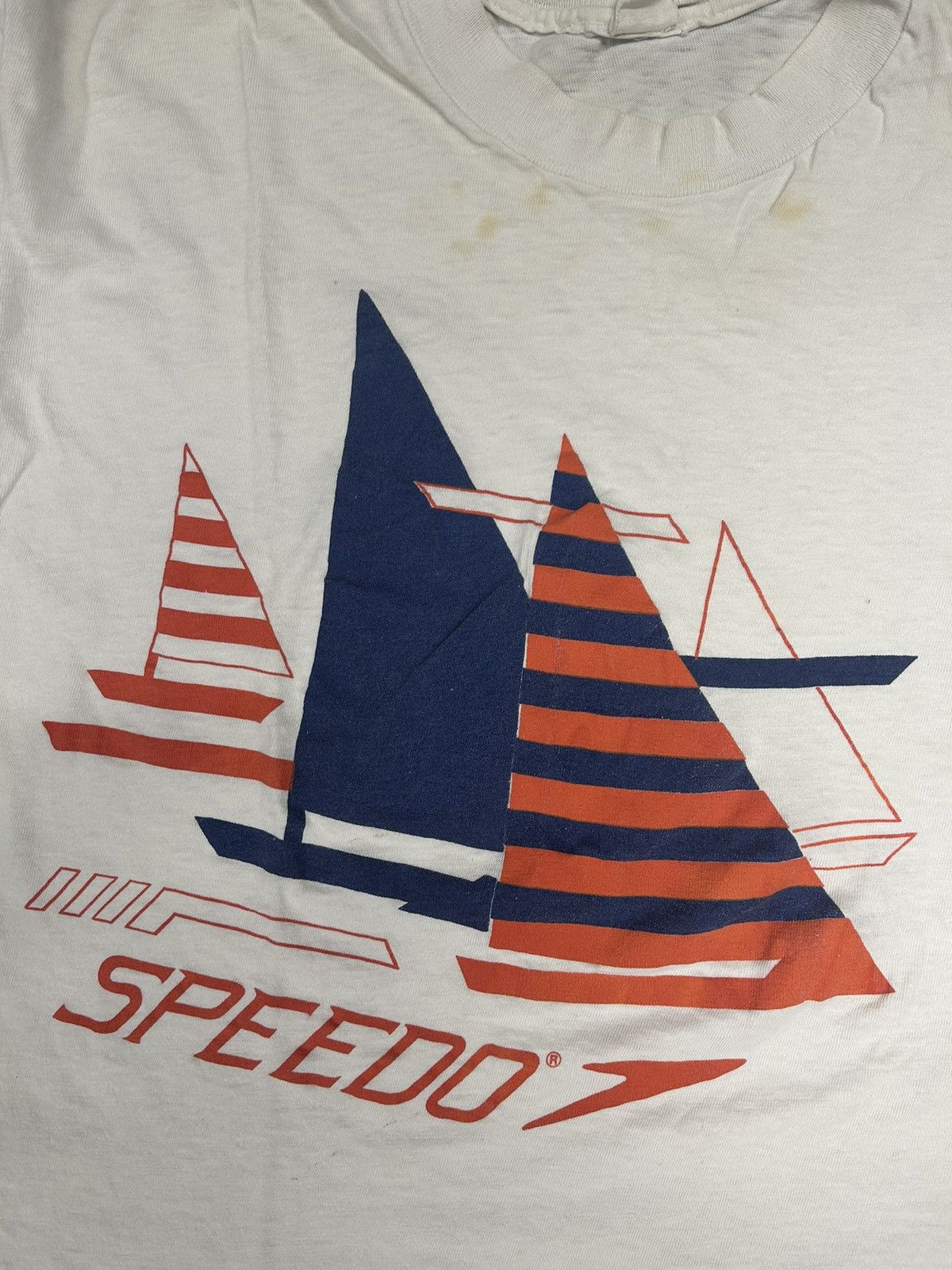 Speedo Crazy Vintage Essential White Speedo Graphic Tee Shirt Size US M / EU 48-50 / 2 - 2 Thumbnail