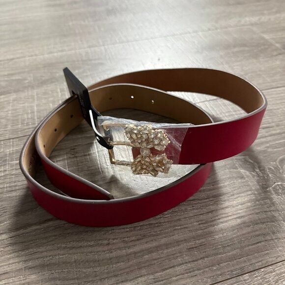 Kate Spade NWT Kate Spade Rhinestone Butterfly Red Leather Belt Women S Size ONE SIZE - 2 Thumbnail