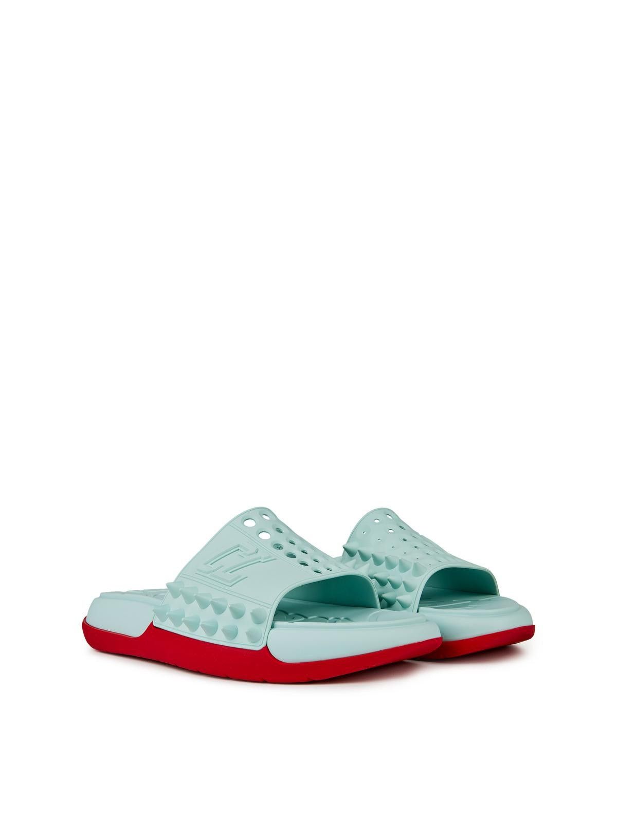 Christian Louboutin o1s1wg111025 Slide in Sky Blue Size US 12 / EU 45 - 1 Thumbnail