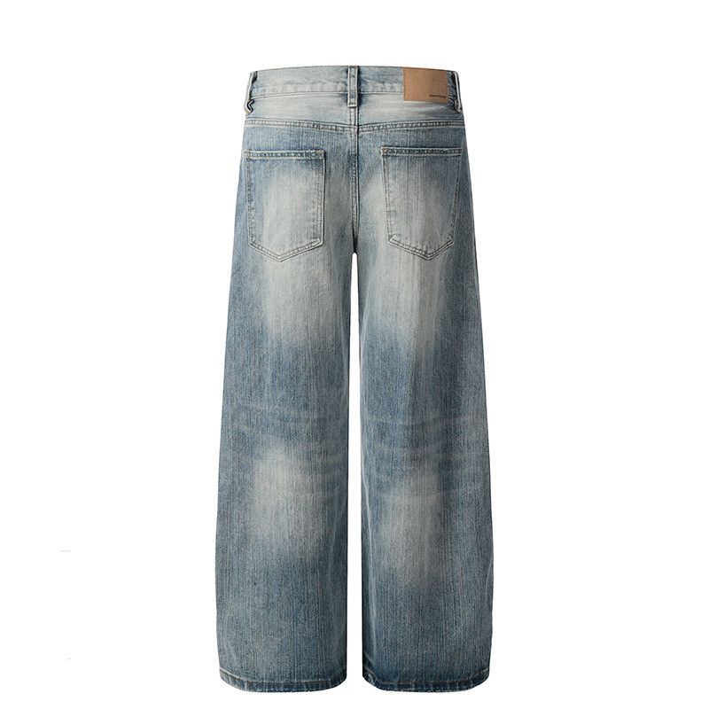 Vintage American Retro CleanFit Straight-Leg Washed Blue Jeans Size US 32 / EU 48 - 2 Thumbnail