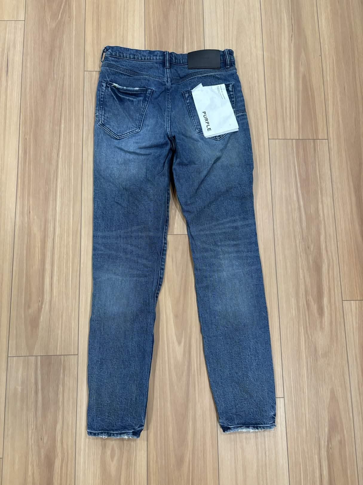 Purple Brand NWOT PURPLE BRAND P005 Vintage Scratch Mens Jeans (Indigo) Size US 30 / EU 46 - 4 Thumbnail