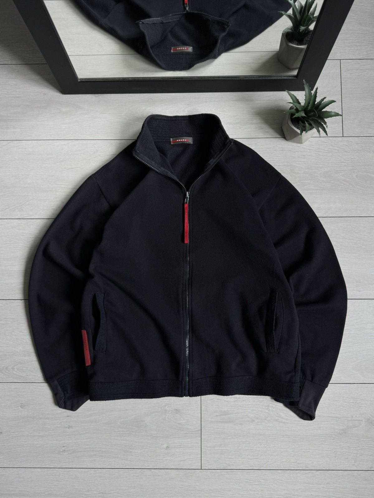 Prada Vintage Navy Prada Red Tab Zip Jacket Size US M / EU 48-50 / 2 - 1 Thumbnail