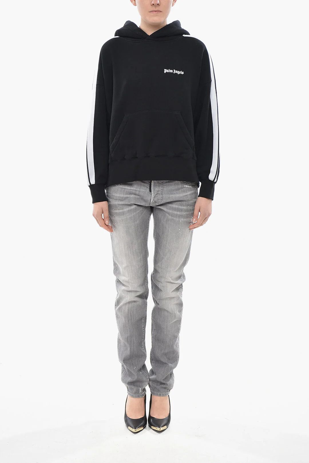 Palm Angels og1mm0326 Brushed Cotton Hoodie in Black Size XS / US 0-2 / IT 36-38 - 4 Thumbnail