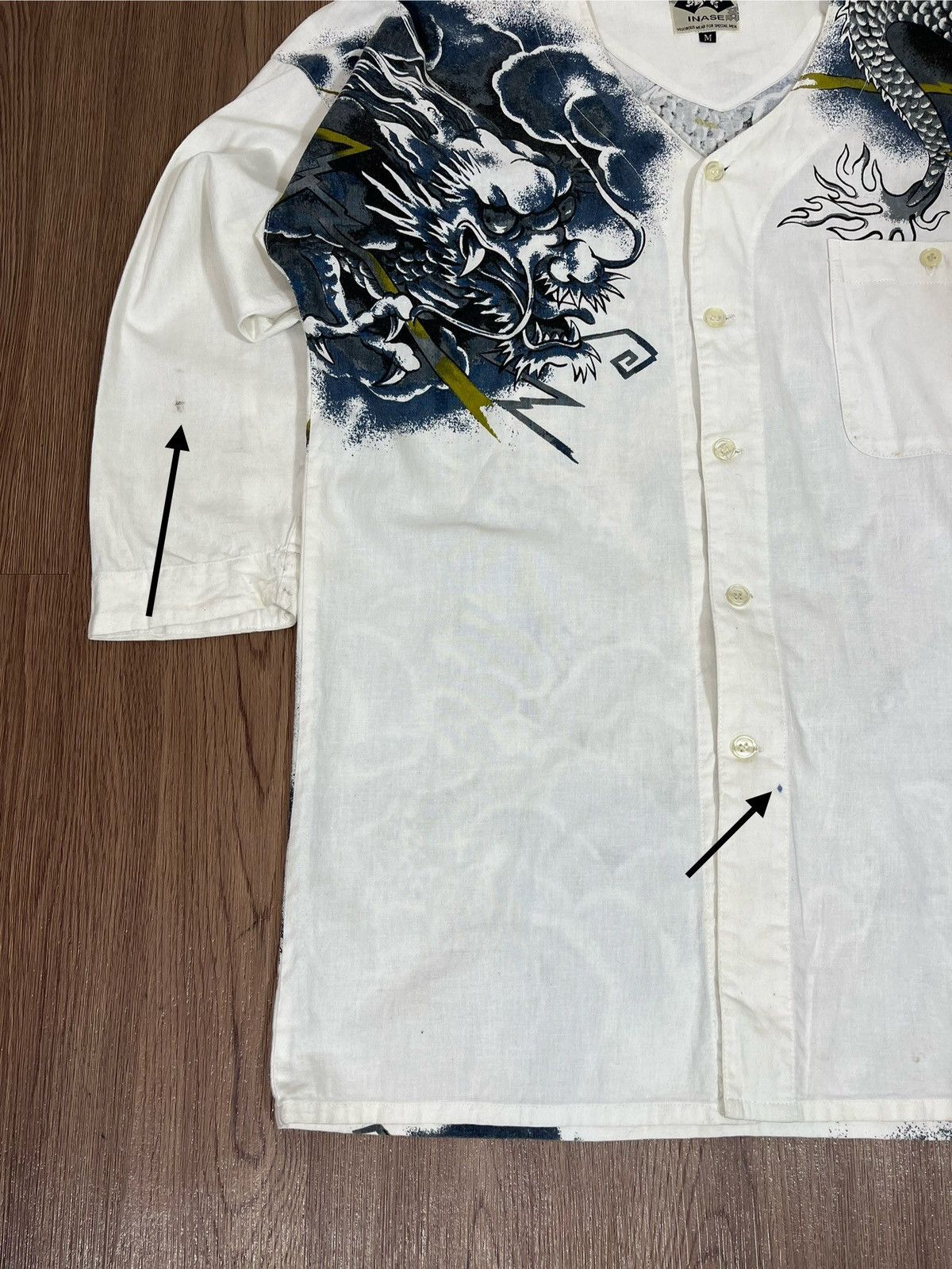Japanese Brand Inase Vintage Japan Sukajan Dragon Button Shirt Size US M / EU 48-50 / 2 - 9 Thumbnail
