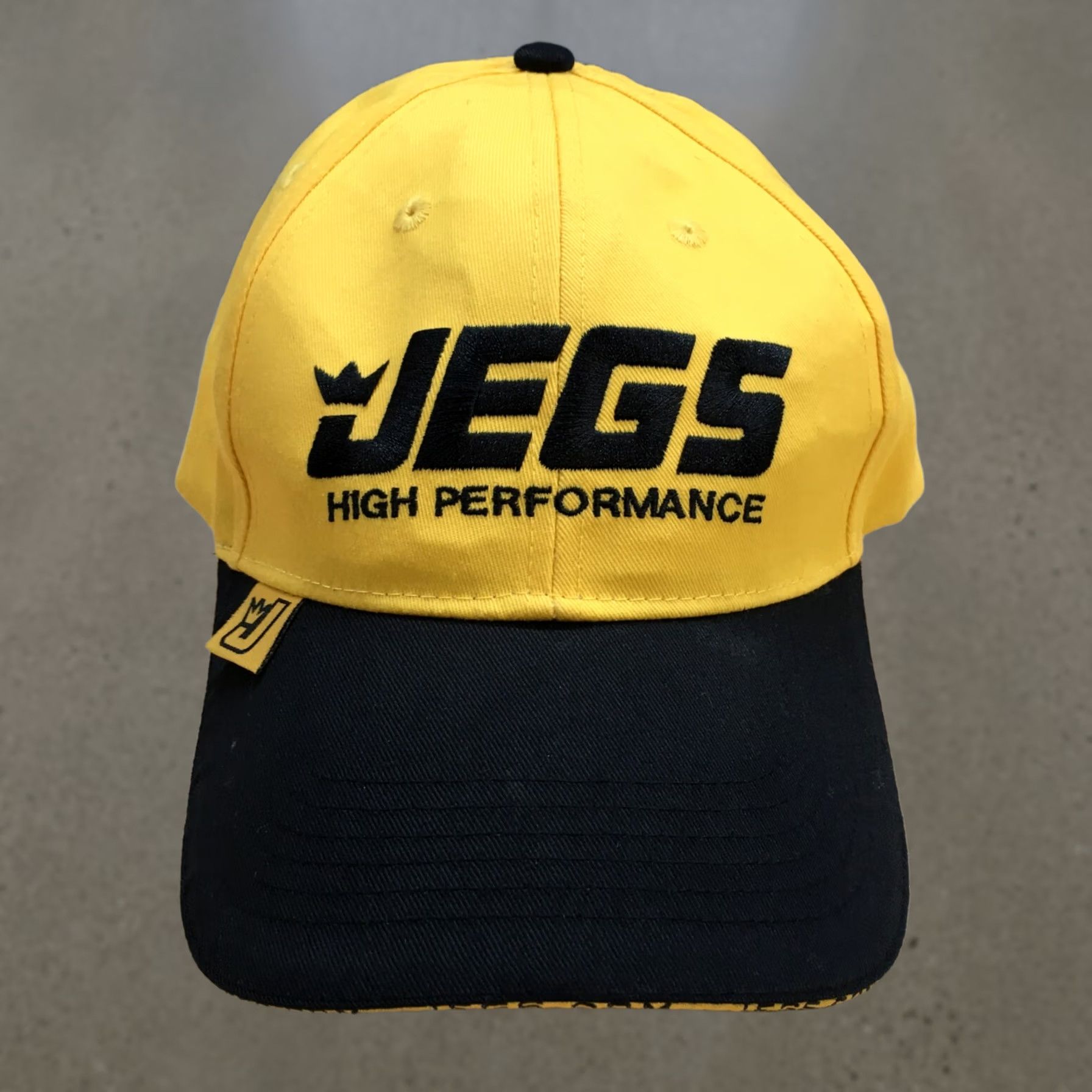 Vintage Jegs Baseball Cap Hat Mens One Size Yellow Black Adjustable Embroidered Basic Size ONE SIZE - 1 Thumbnail