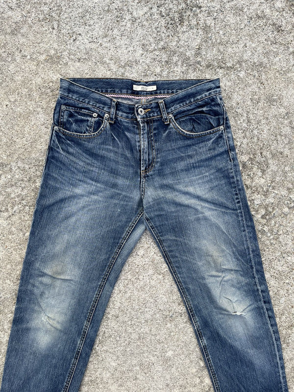 Japanese Brand 🔥 Shuca Global Work Distressed Denim Women W31🔥 Size 31" - 3 Thumbnail