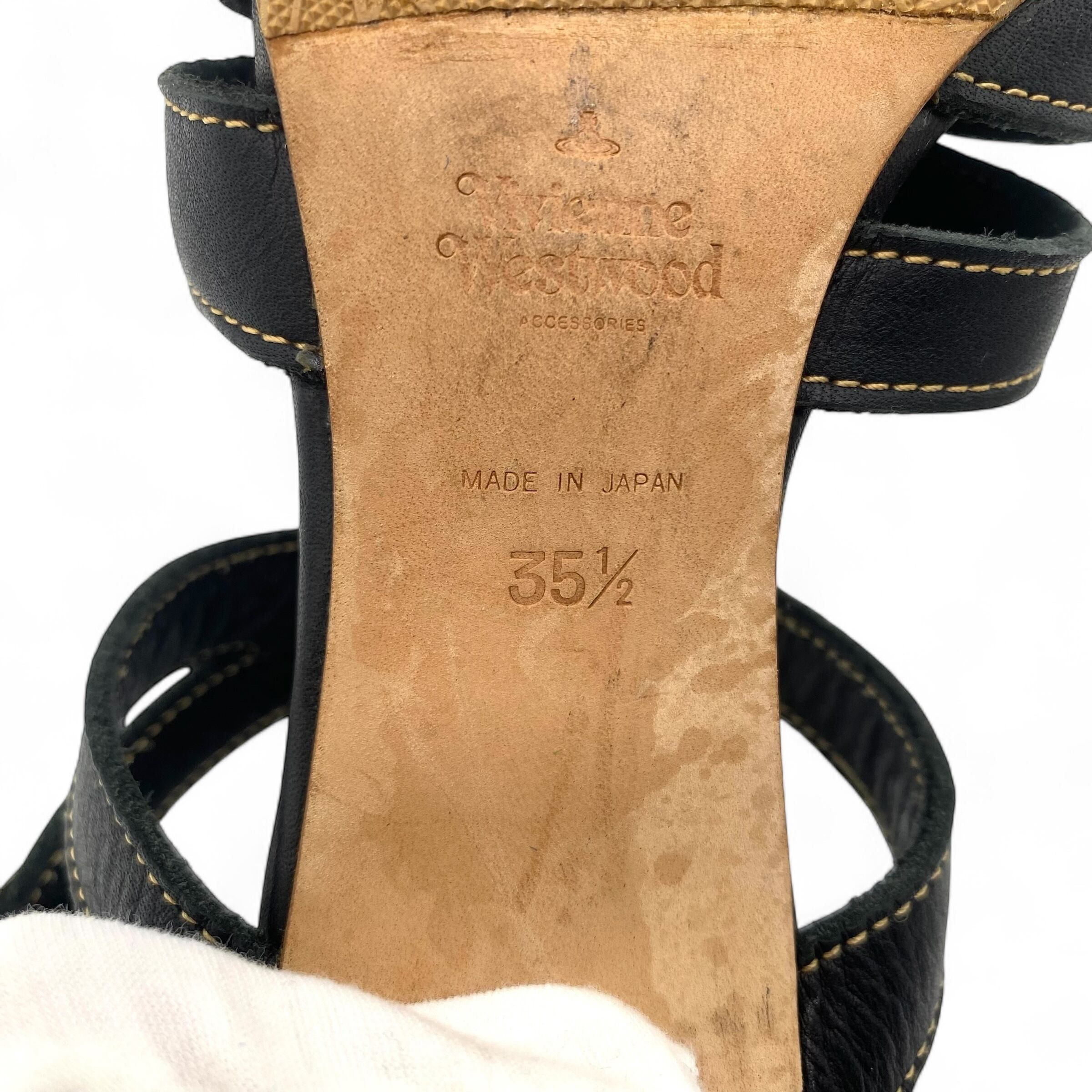 Vivienne Westwood Vintage Vivienne Westwood Leather Heel Sandals 35 1/2 Size US 5.5 / IT 35.5 - 8 Thumbnail
