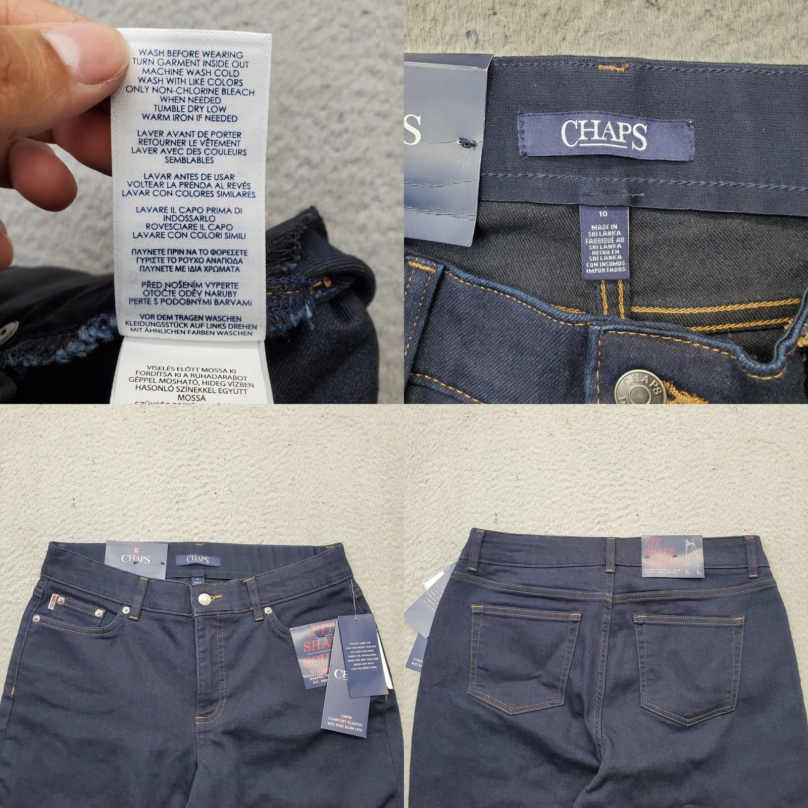 Chaps Chaps Womens 10 Blue Denim Capri Jeans Stretch Comfortable Slim Leg Mid Rise Shirt/Jeans? Size 32" / US 10 / IT 46 - 8 Thumbnail