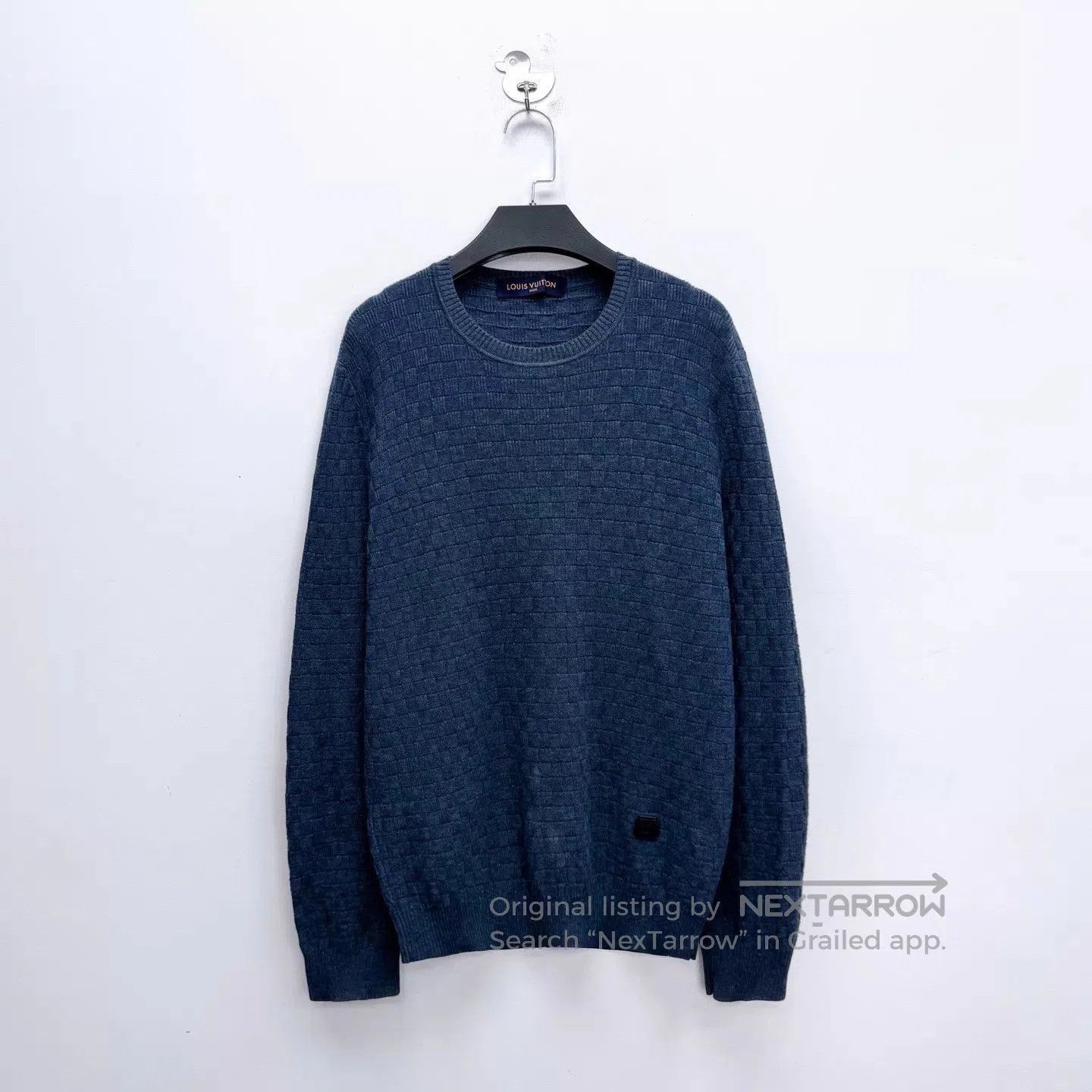 Louis Vuitton Blue Textured Long Sleeve Sweater Size M. Size US M / EU 48-50 / 2 - 1 Thumbnail