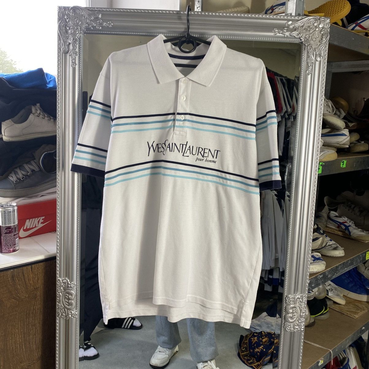 Yves Saint Laurent 90's Vintage Yves Saint Laurent YSL Polo Shirt T-Shirt Tee Size US L / EU 52-54 / 3 - 1 Thumbnail