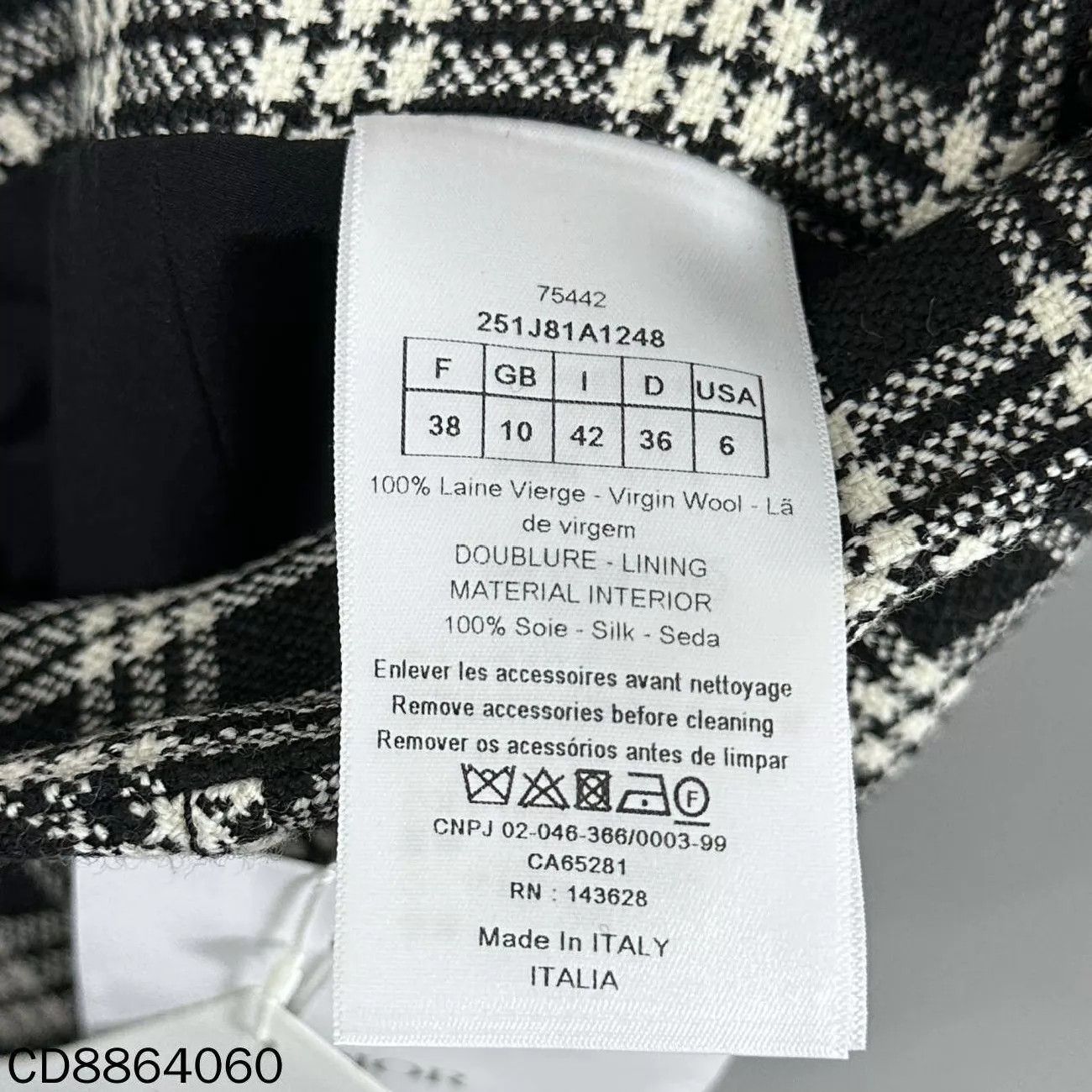 Dior Dior Houndstooth Wool Maxi Dress 38 New With Tags Size 27" / US 4 / IT 40 - 5 Thumbnail