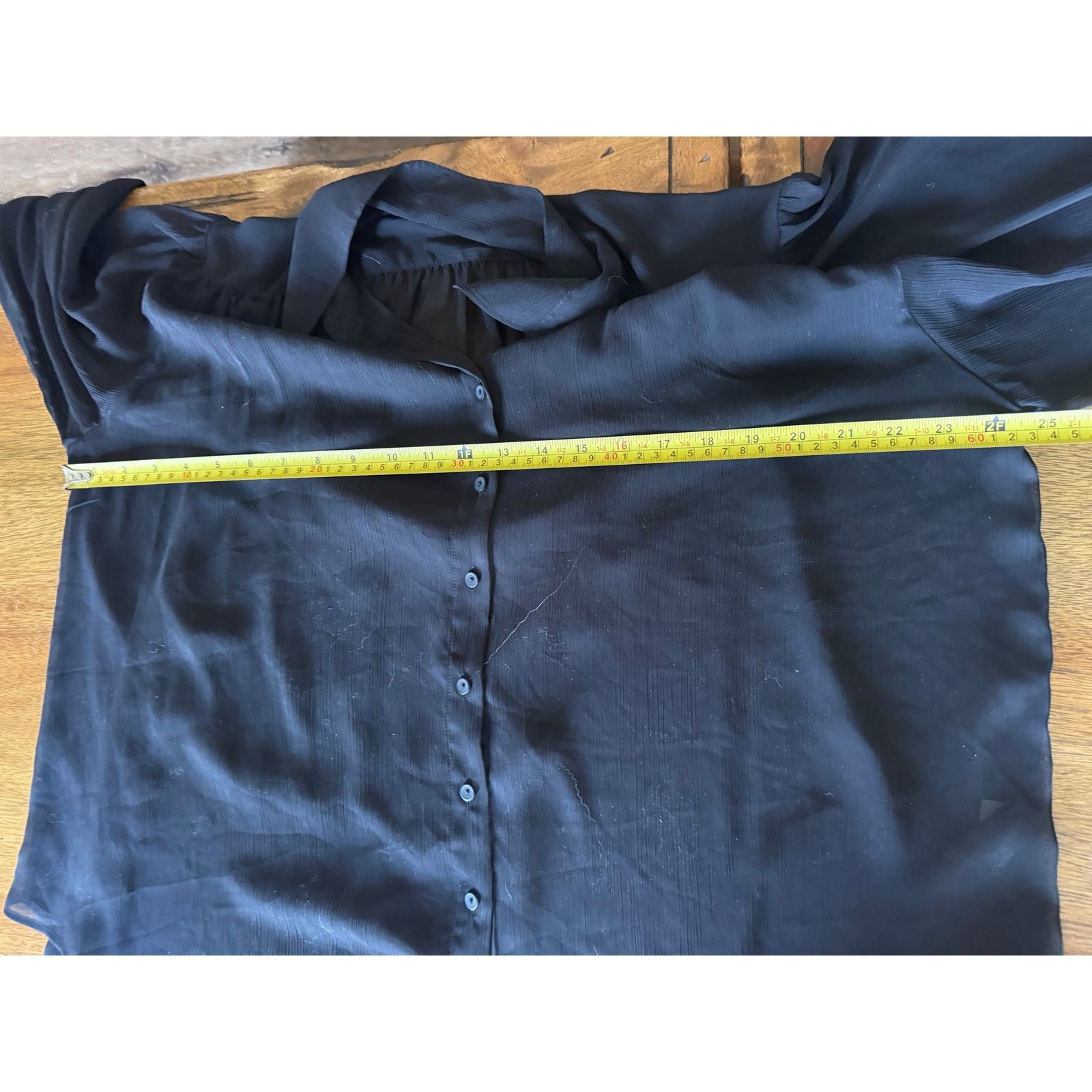 Uniqlo Uniqlo C Clare Waight Keller Sheer Pleated Black Blouse Size M / US 6-8 / IT 42-44 - 6 Thumbnail