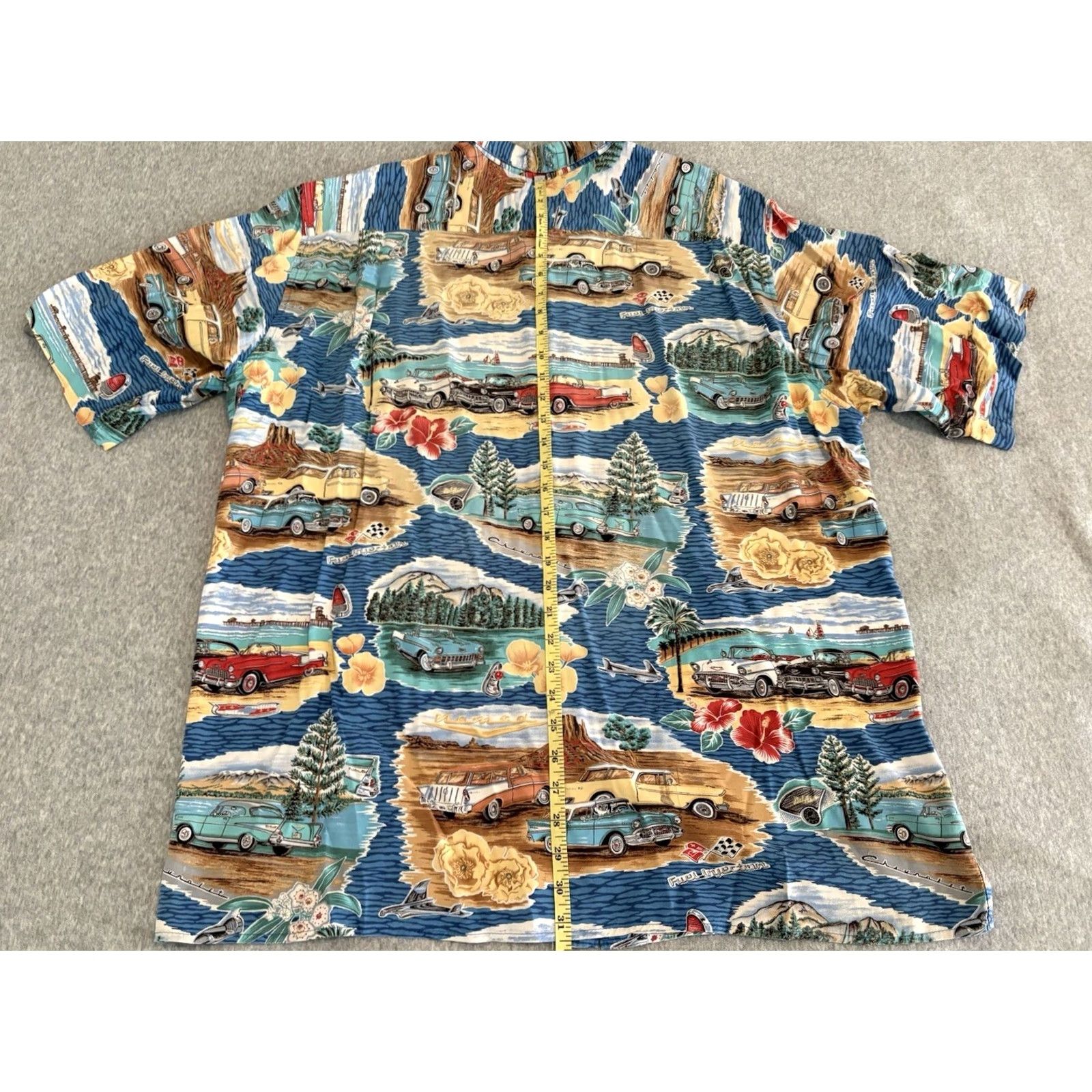 Reyn Spooner Reyn Spooner Button-Up Shirt 2XL Cars Nomad Rayon Multicolor Short Sleeve Mens Size US XXL / EU 58 / 5 - 7 Thumbnail