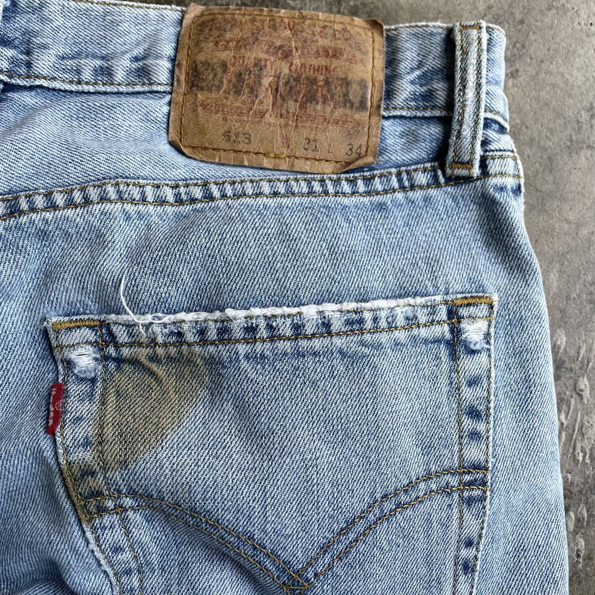 Levi's Vintage Clothing 🔥Vintage 1998 Levis 513 Splatter Paint Ripped Distress Jeans Size US 31 - 12 Thumbnail