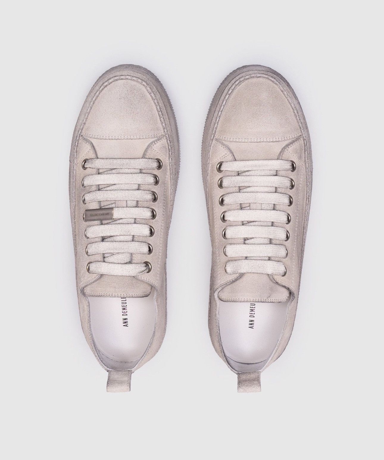 Ann Demeulemeester ANN DEMEULEMEESTER GREY GERT SUEDE LOW-TOP SNEAKERS Size US 7 / EU 40 - 4 Thumbnail